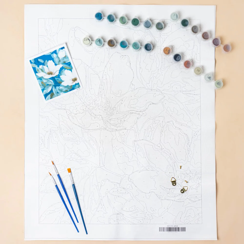 White Lilies DIY Paint By Numbers Kit - Image 2