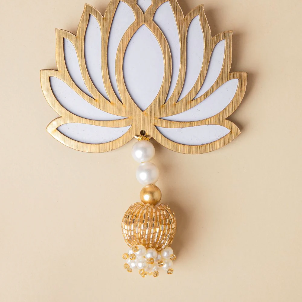 White Lotus Wall Hanging Set Of 4 - Image 4