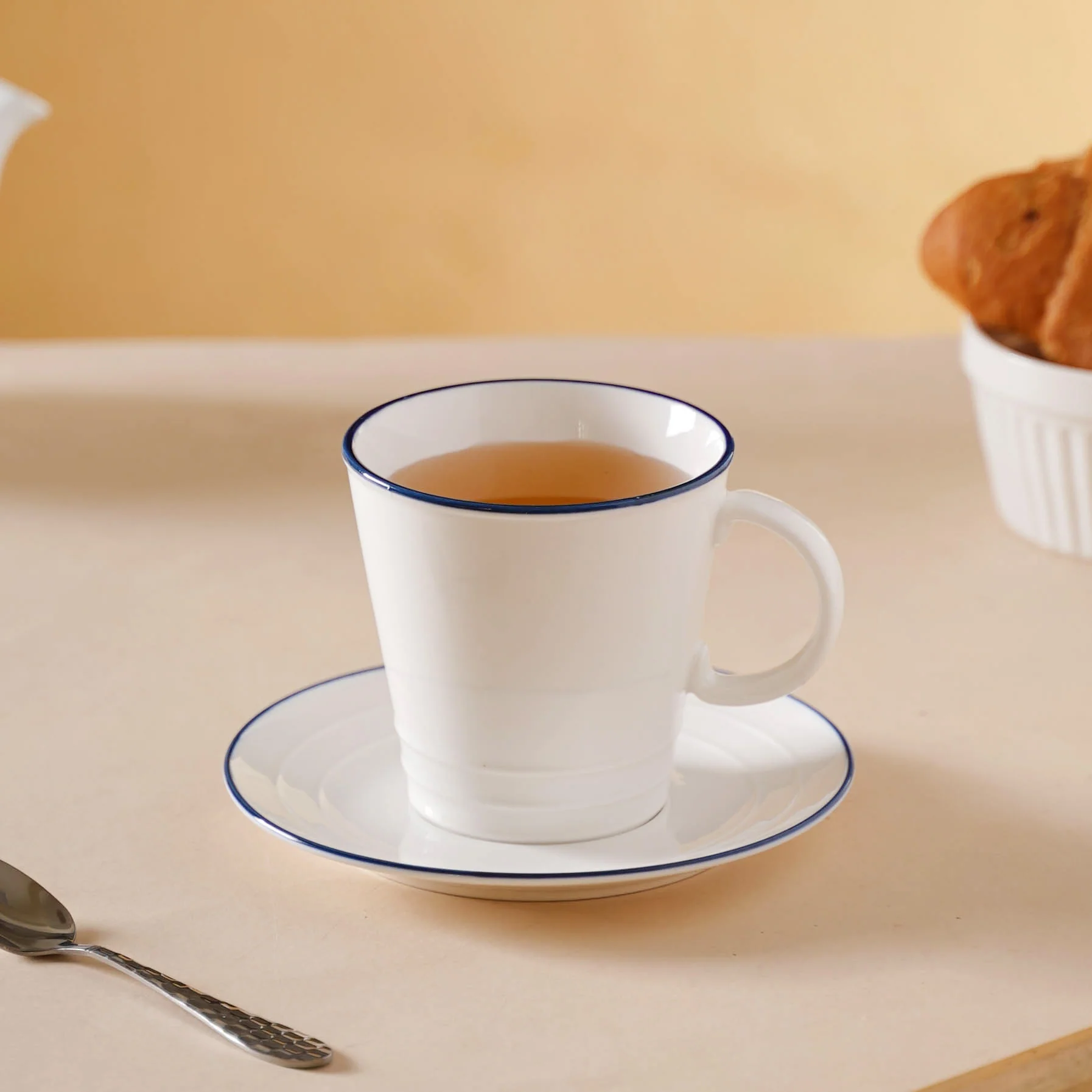 White Mug-Plate Set