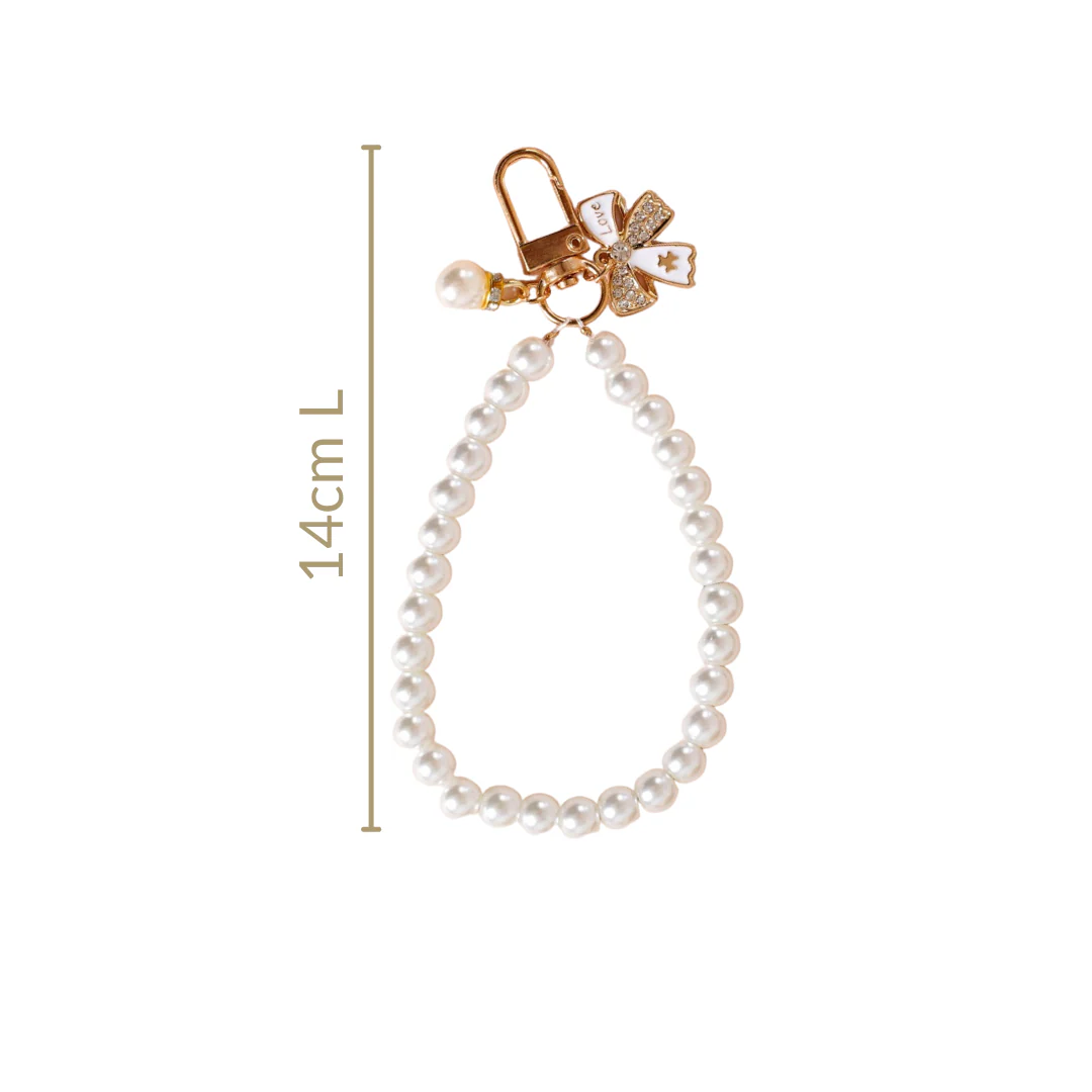 White Pearl Keychain With Lobster Clasp - Image 4