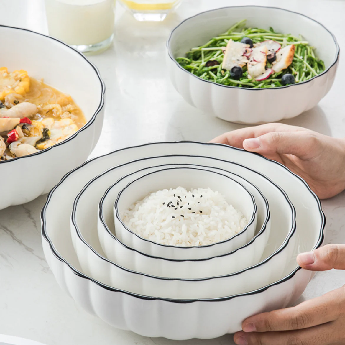 White Scallop Snack Bowl 800 ml - Image 5