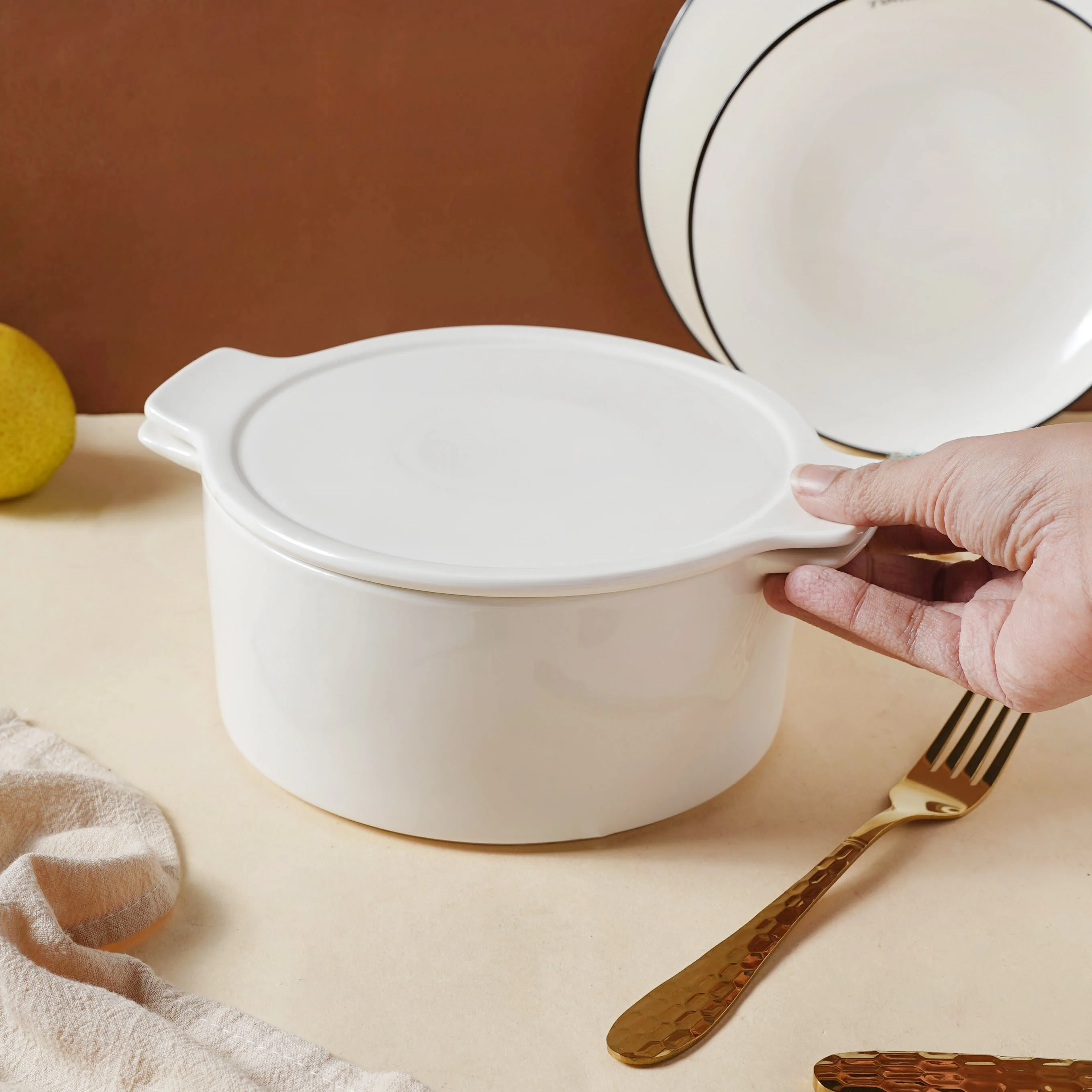 White Serving Pot - Image 6
