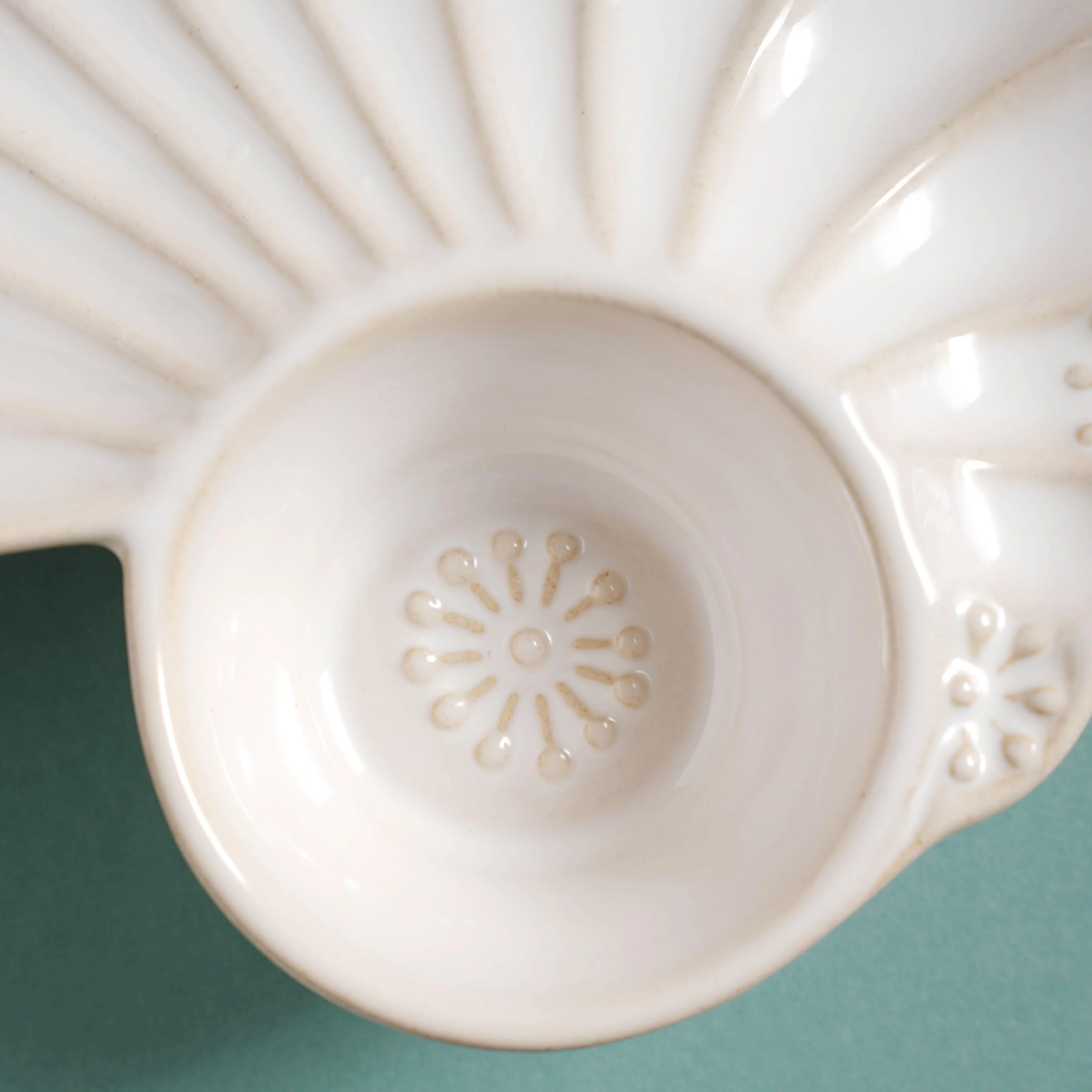 White Shell Ceramic Snack Plate 8 Inch - Image 8