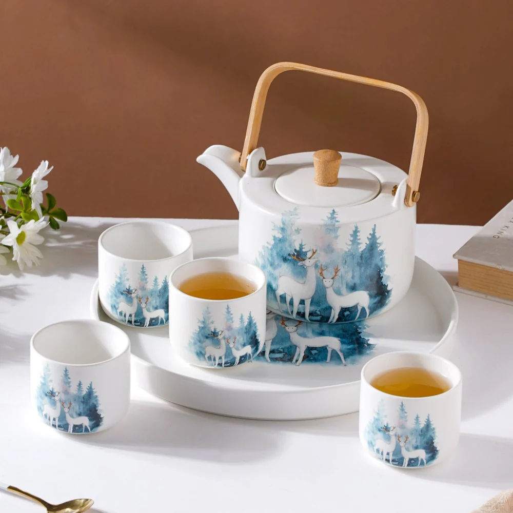 White Teapot Set