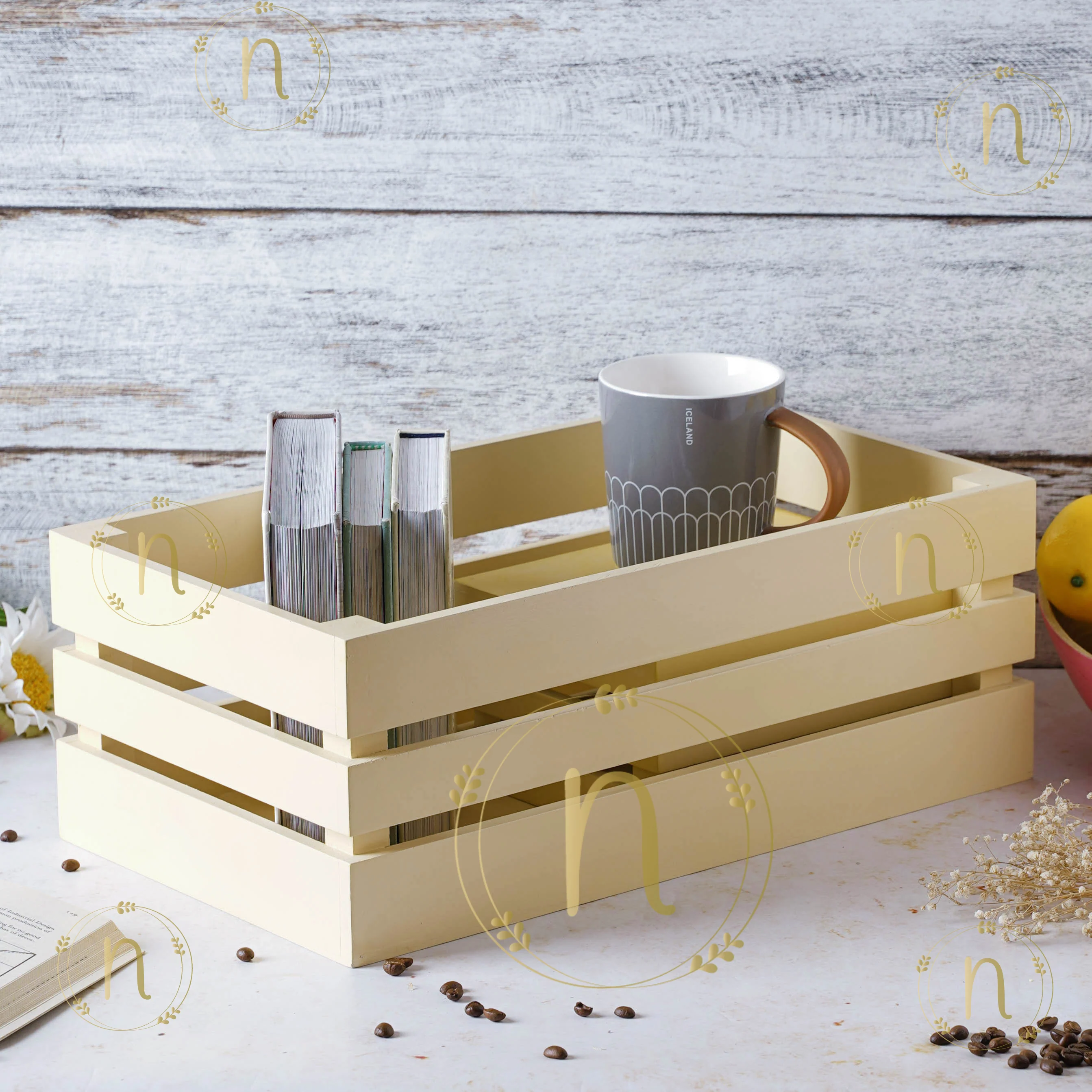 White Wooden Storage Crate - Image 2