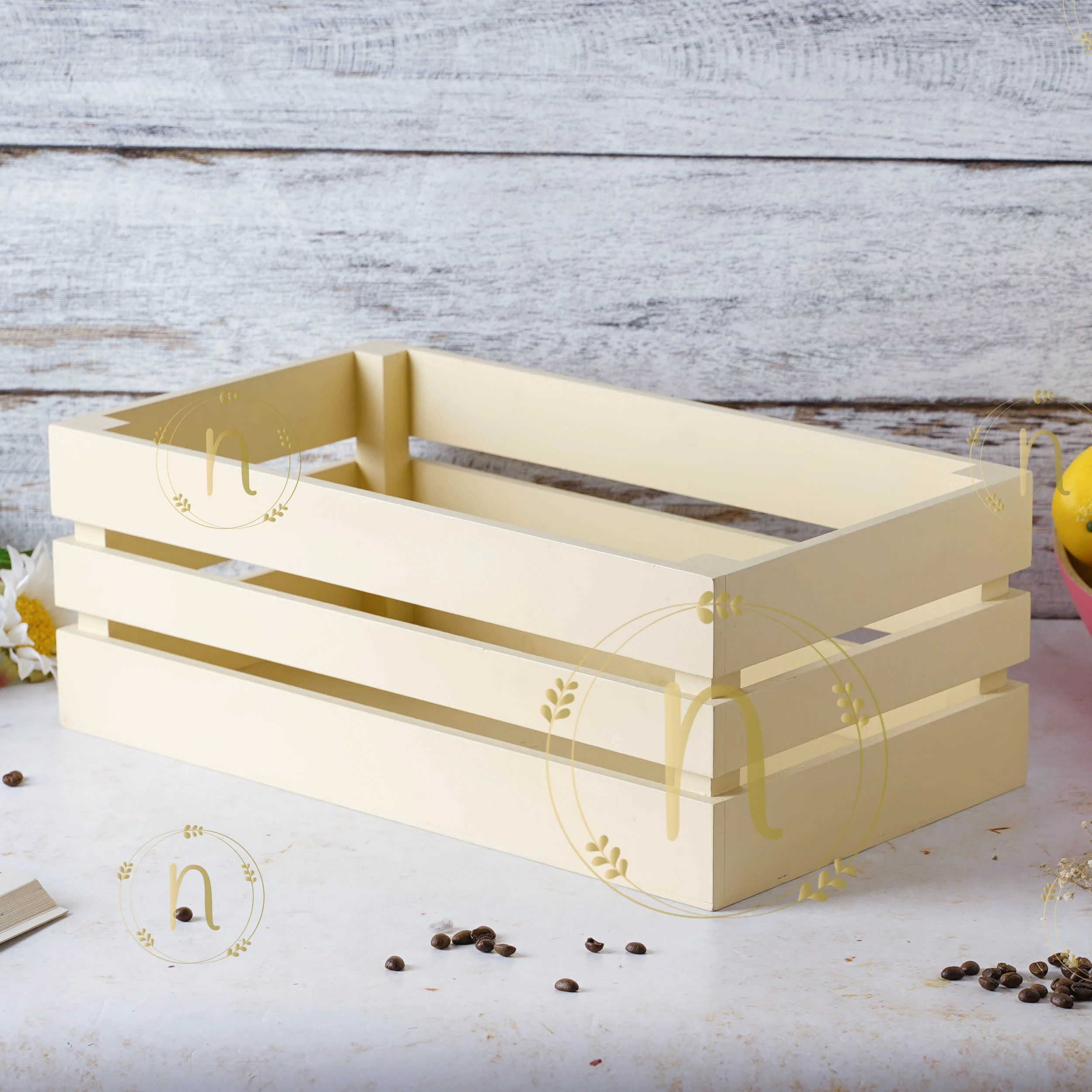 White Wooden Storage Crate - Image 5