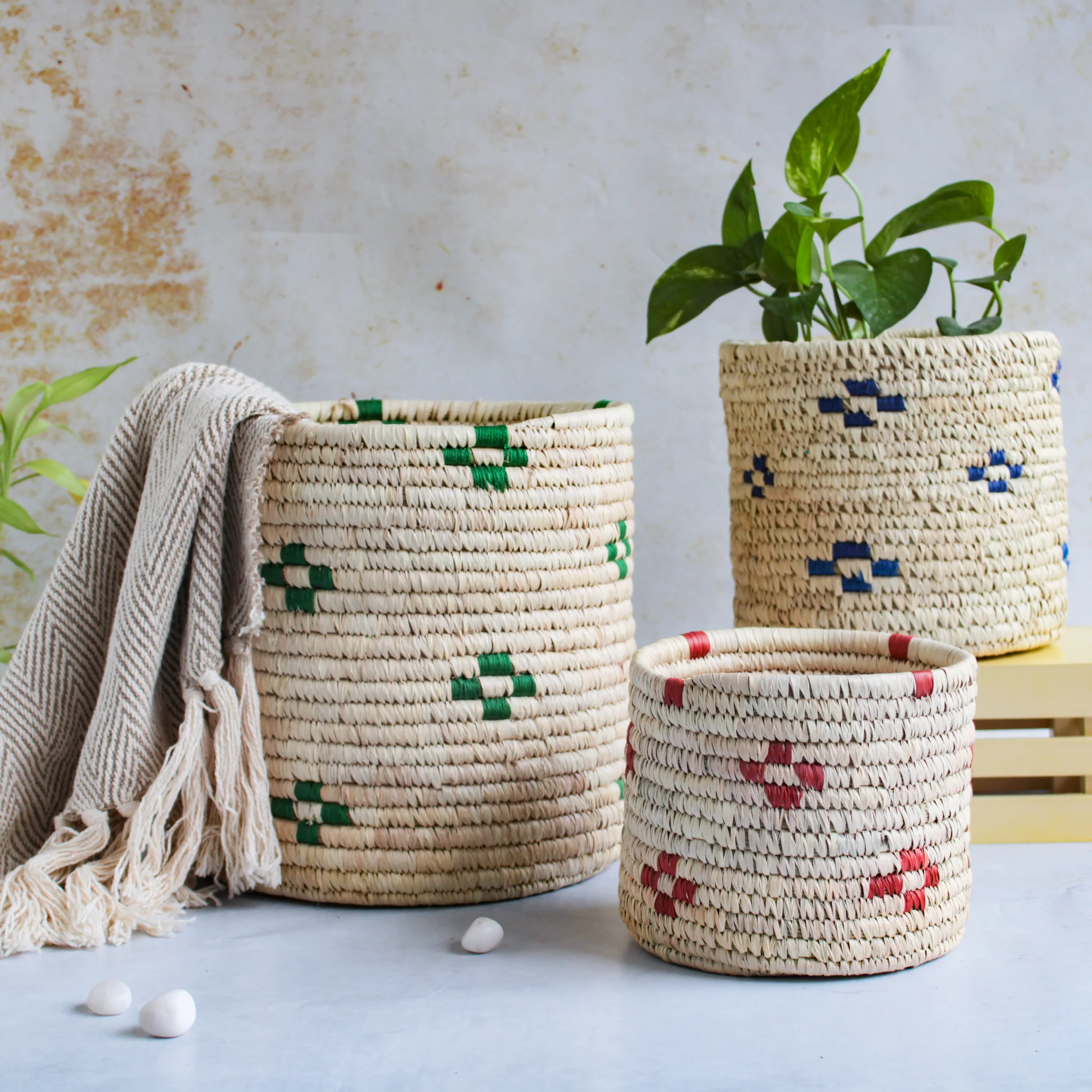 Wicker Planter Set of 3 - Image 6