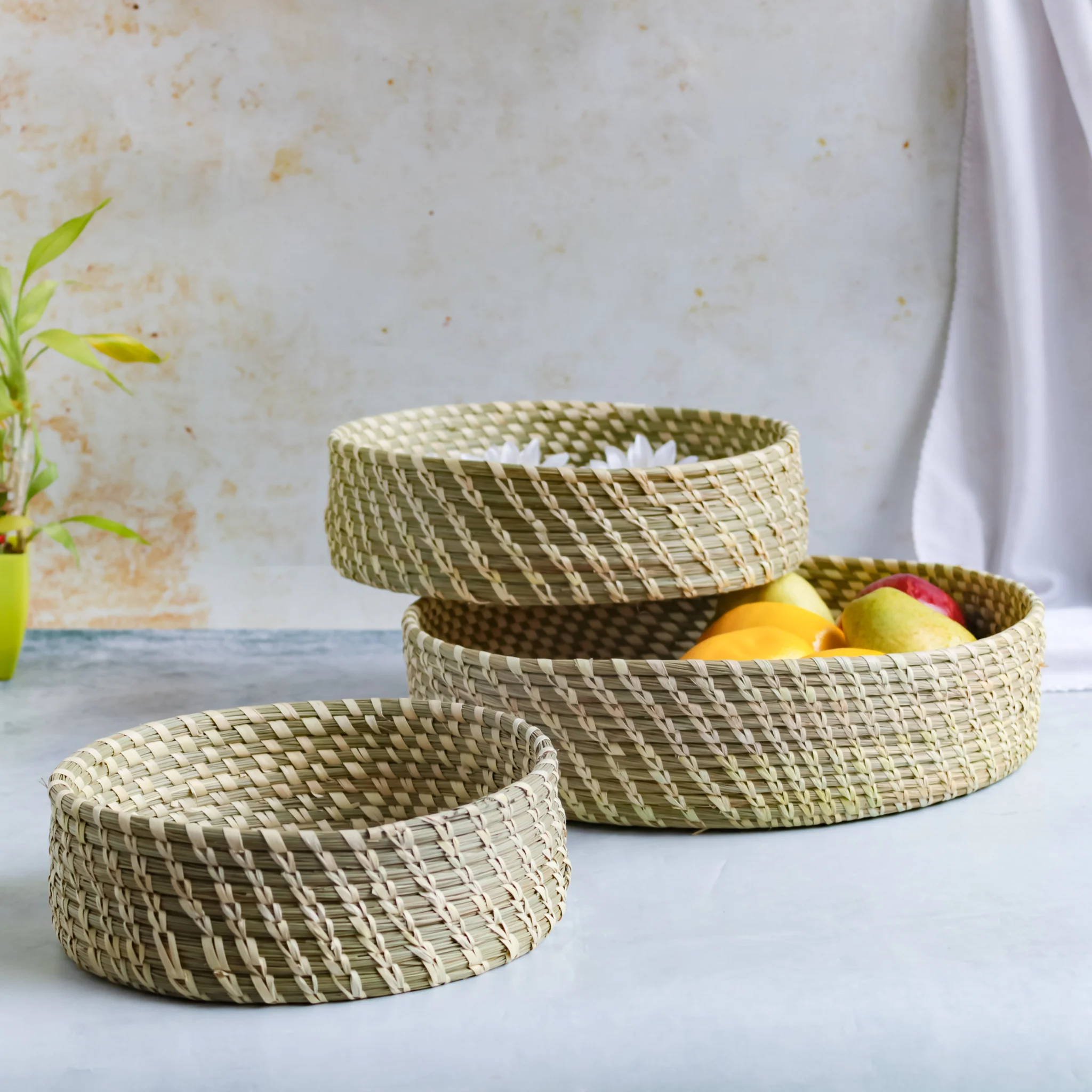 Wicker Storage Basket Set of 3 - Image 2