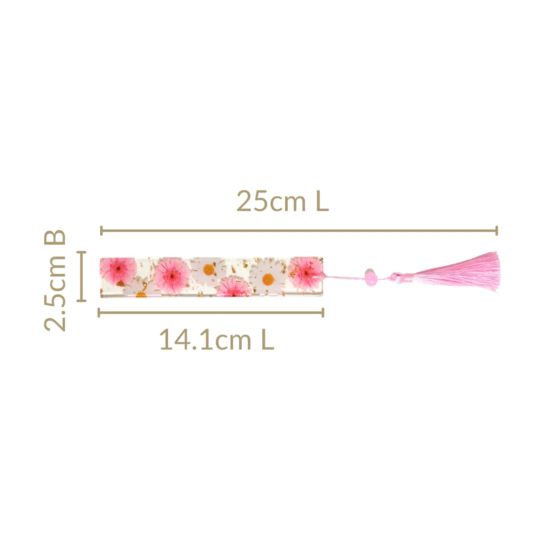 Wild Daisy Resin Bookmark With Pink Tassel - Image 4
