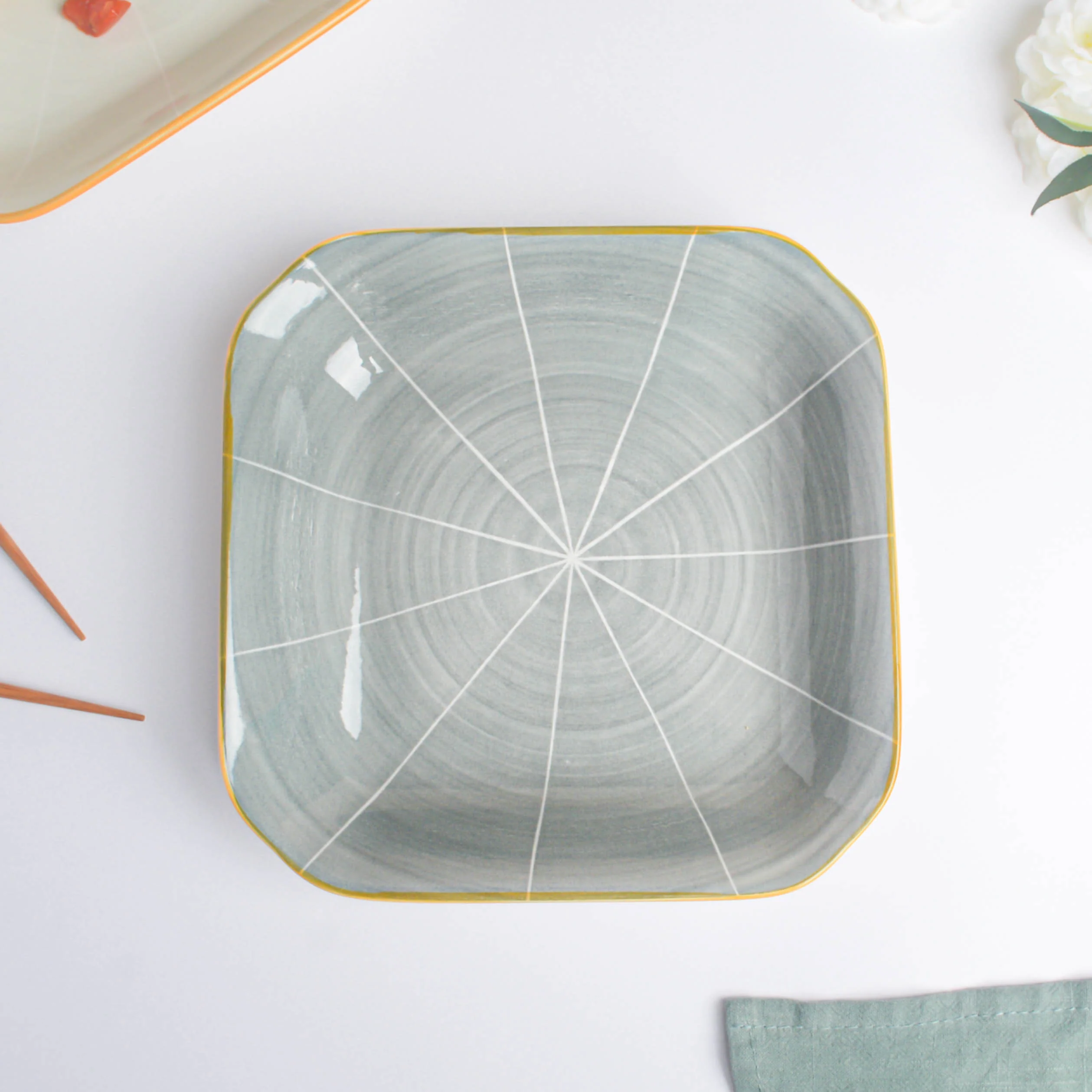 Willow Dark Grey 22 Piece Pasta Set For 6 - Image 4