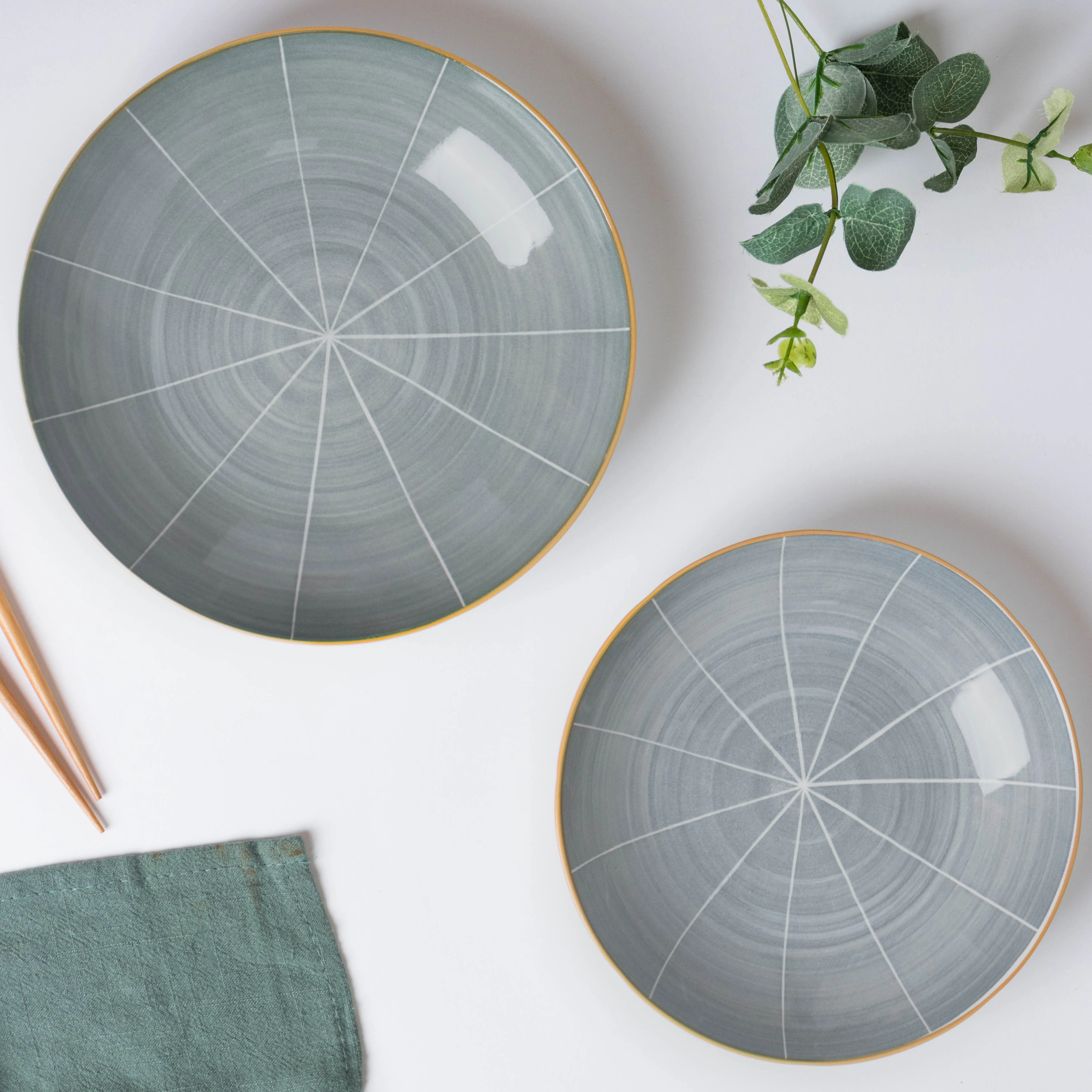 Willow Dark Grey 22 Piece Pasta Set For 6 - Image 9