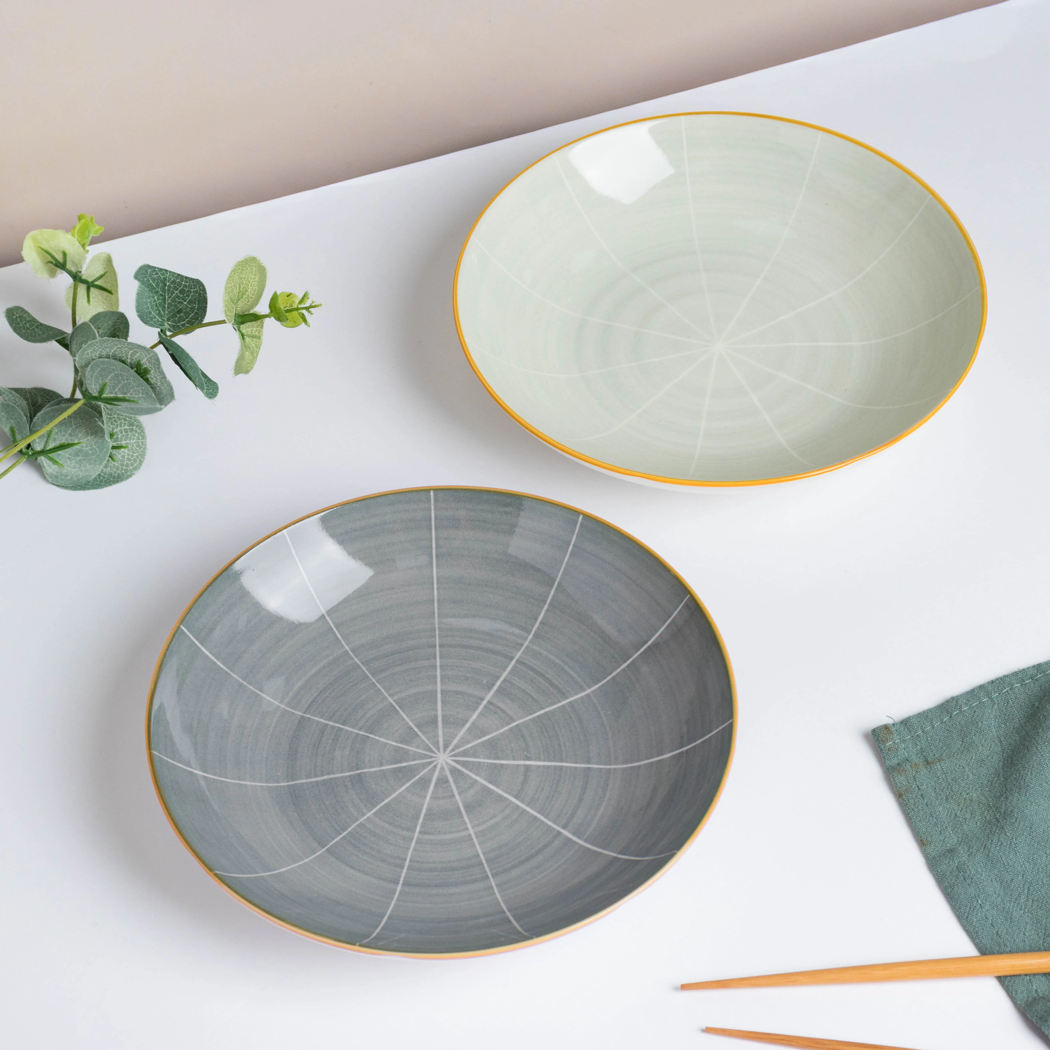 Willow Dark Grey Ceramic Pasta Plate 8 inch - Image 5
