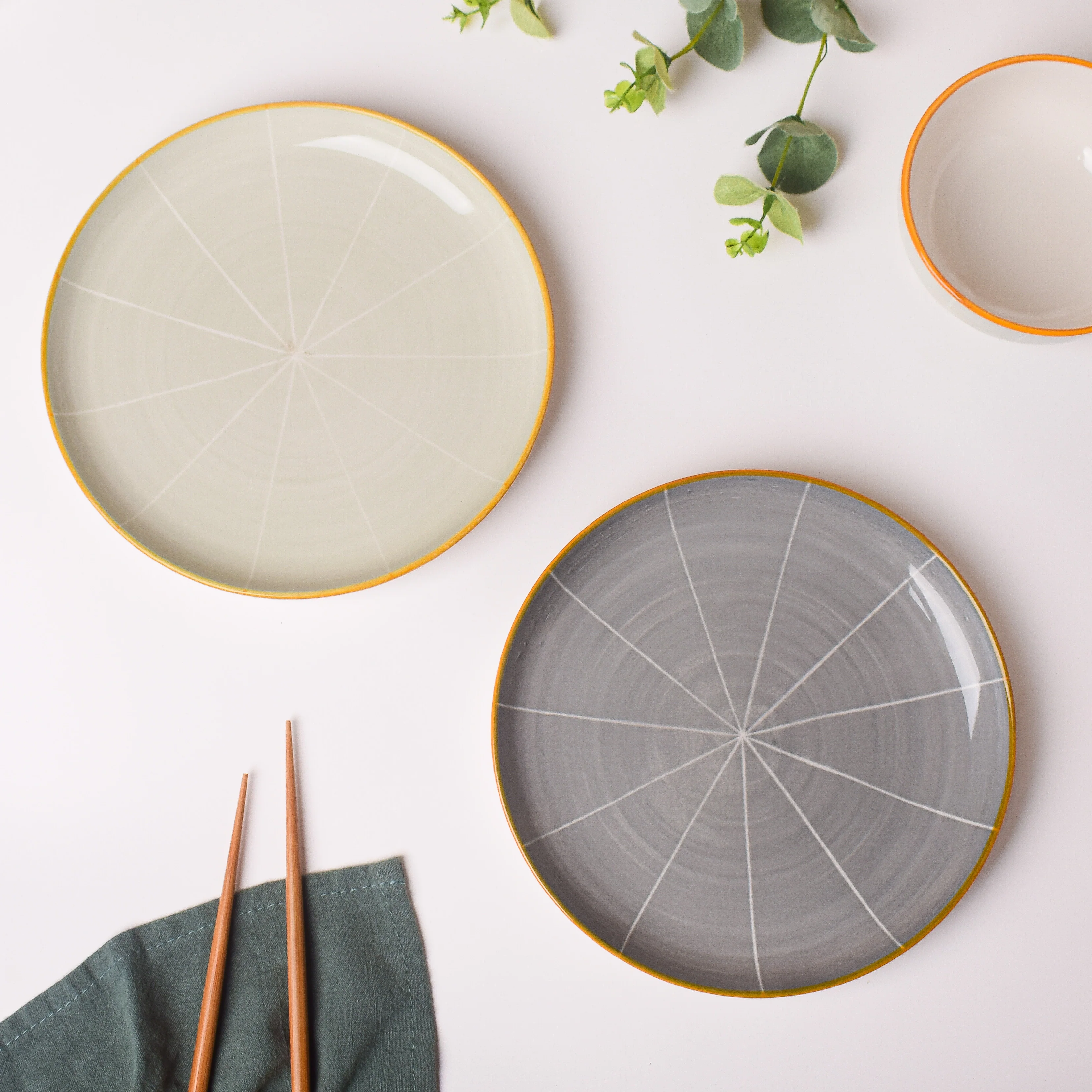 Willow Dark Grey Ceramic Snack Plate 8 inch - Image 5