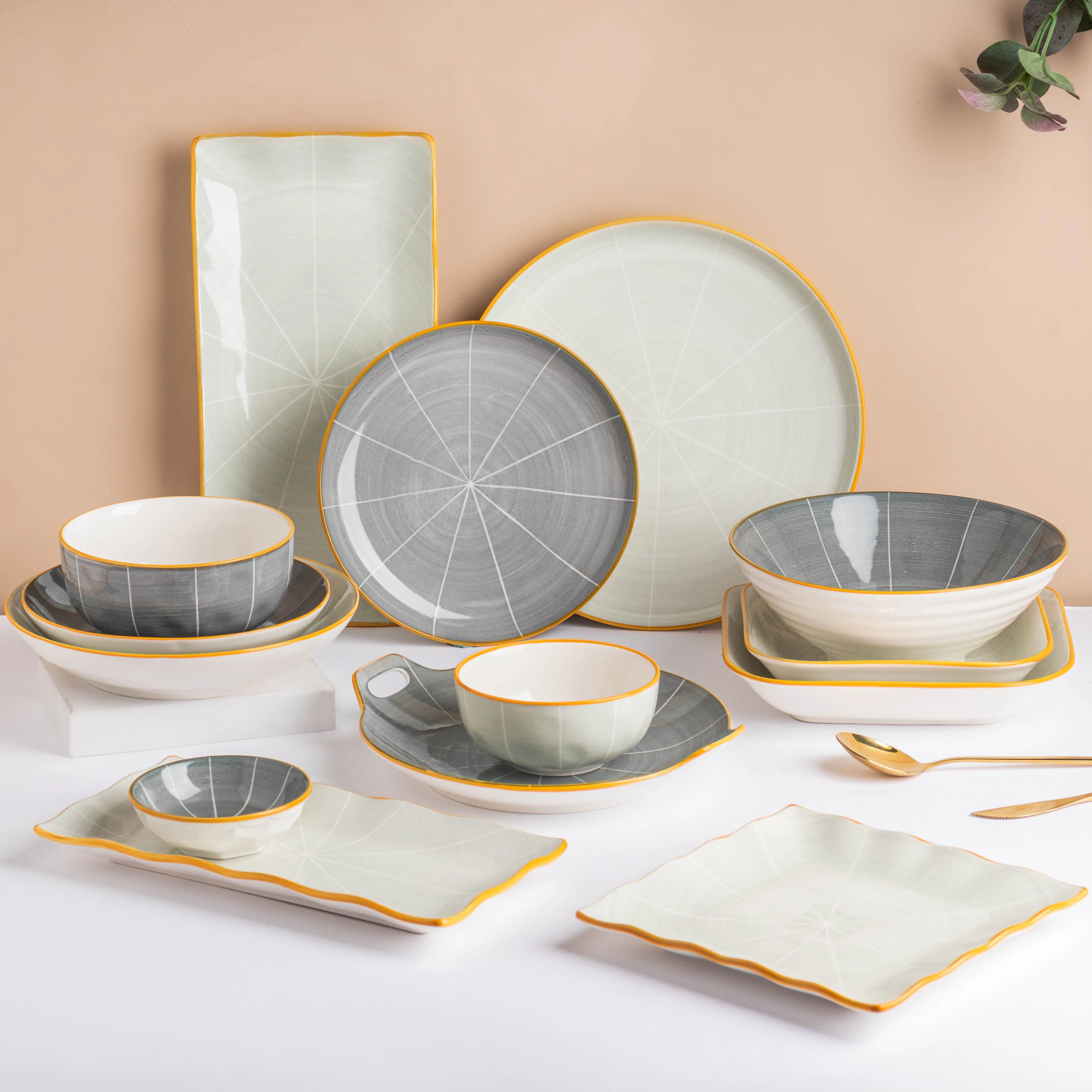 Willow Dark Grey Ceramic Snack Plate 8 inch - Image 8