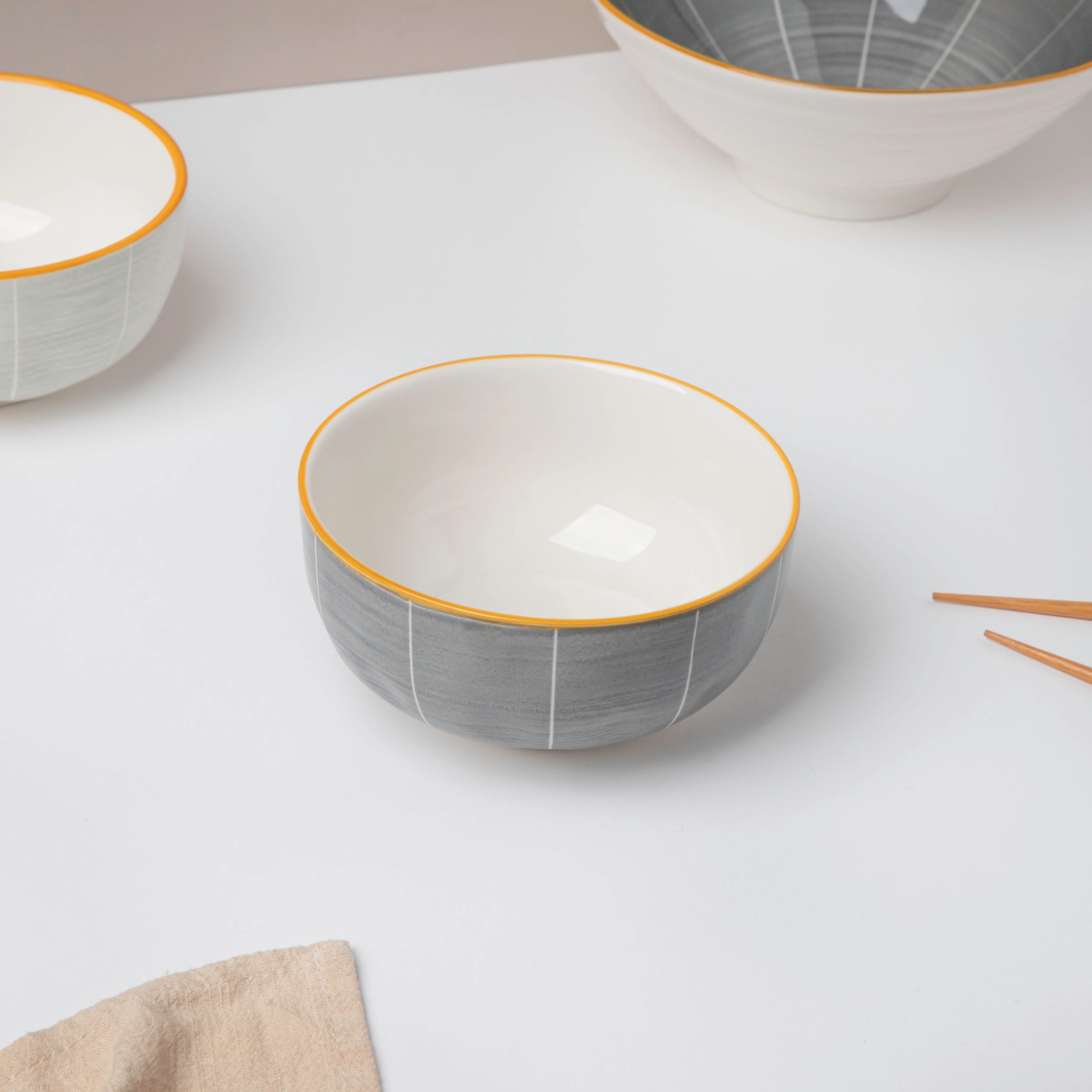 Willow Dark Grey Ceramic Snack Bowl Large - Image 3