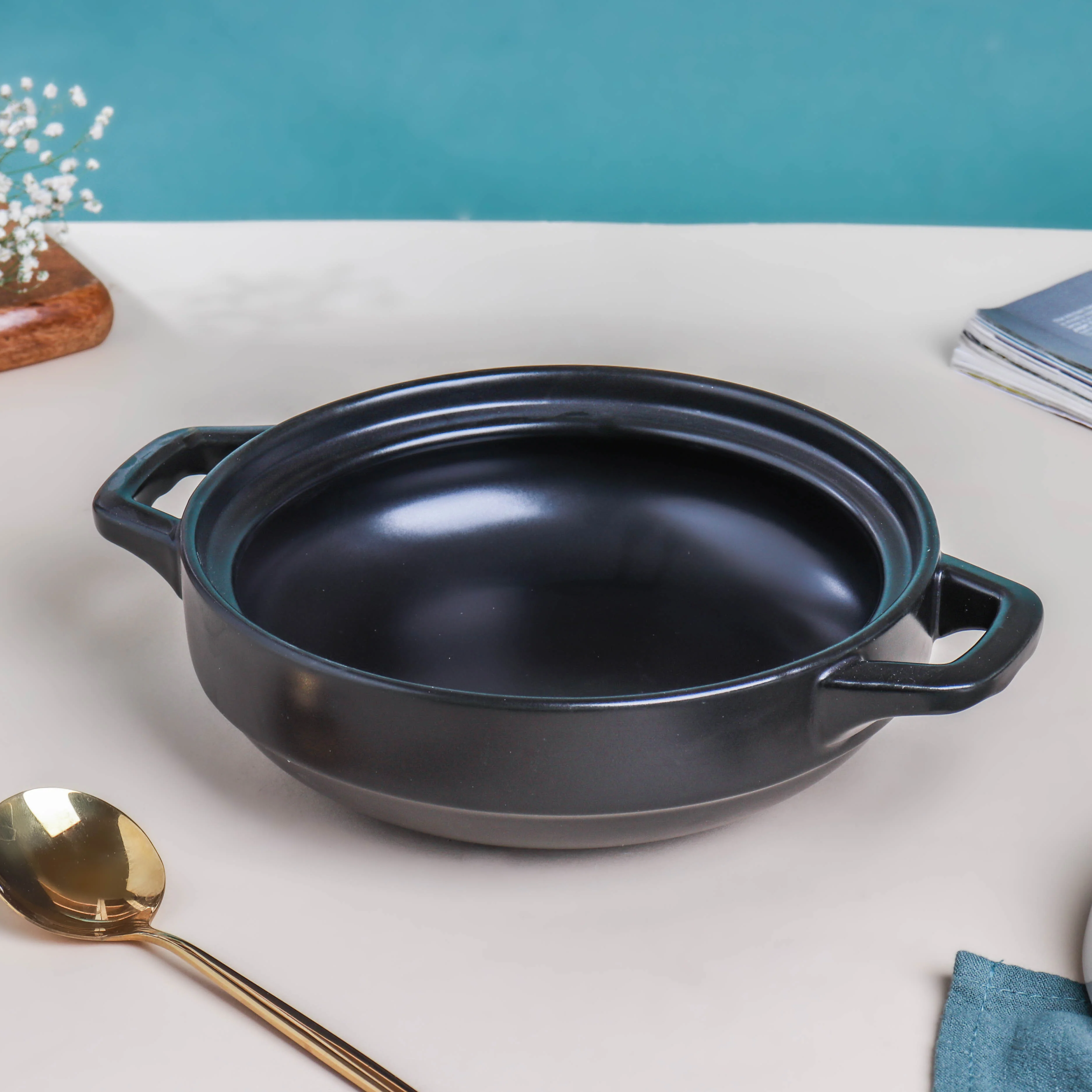 Willow Shallow Cooking Pot Ecru - Image 5