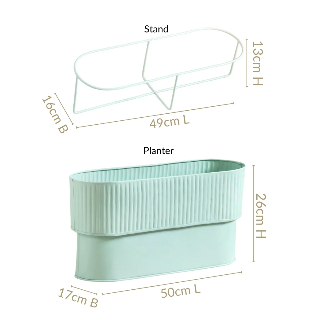 Window Box Planter With Stand Mint - Image 3