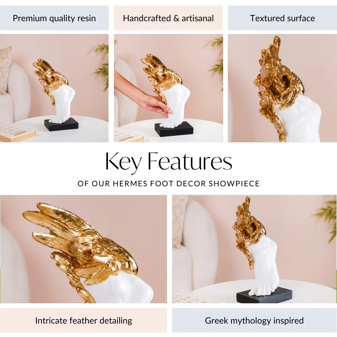 Winged Foot Of Mercury Decor Showpiece White - Image 4