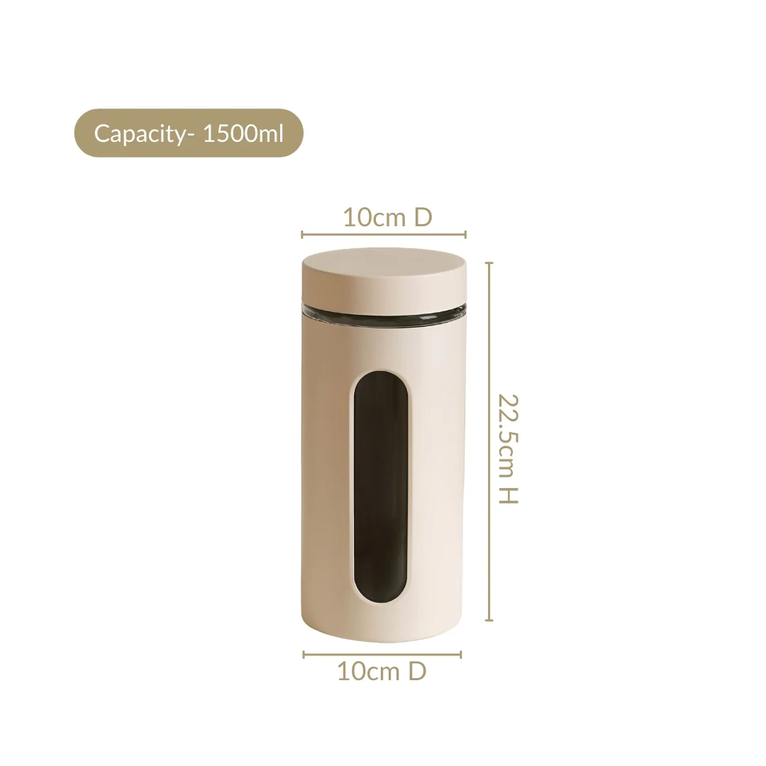 Winnie Modular Glass Canister With Metal Cover Set Of 4 1500ml - Image 3