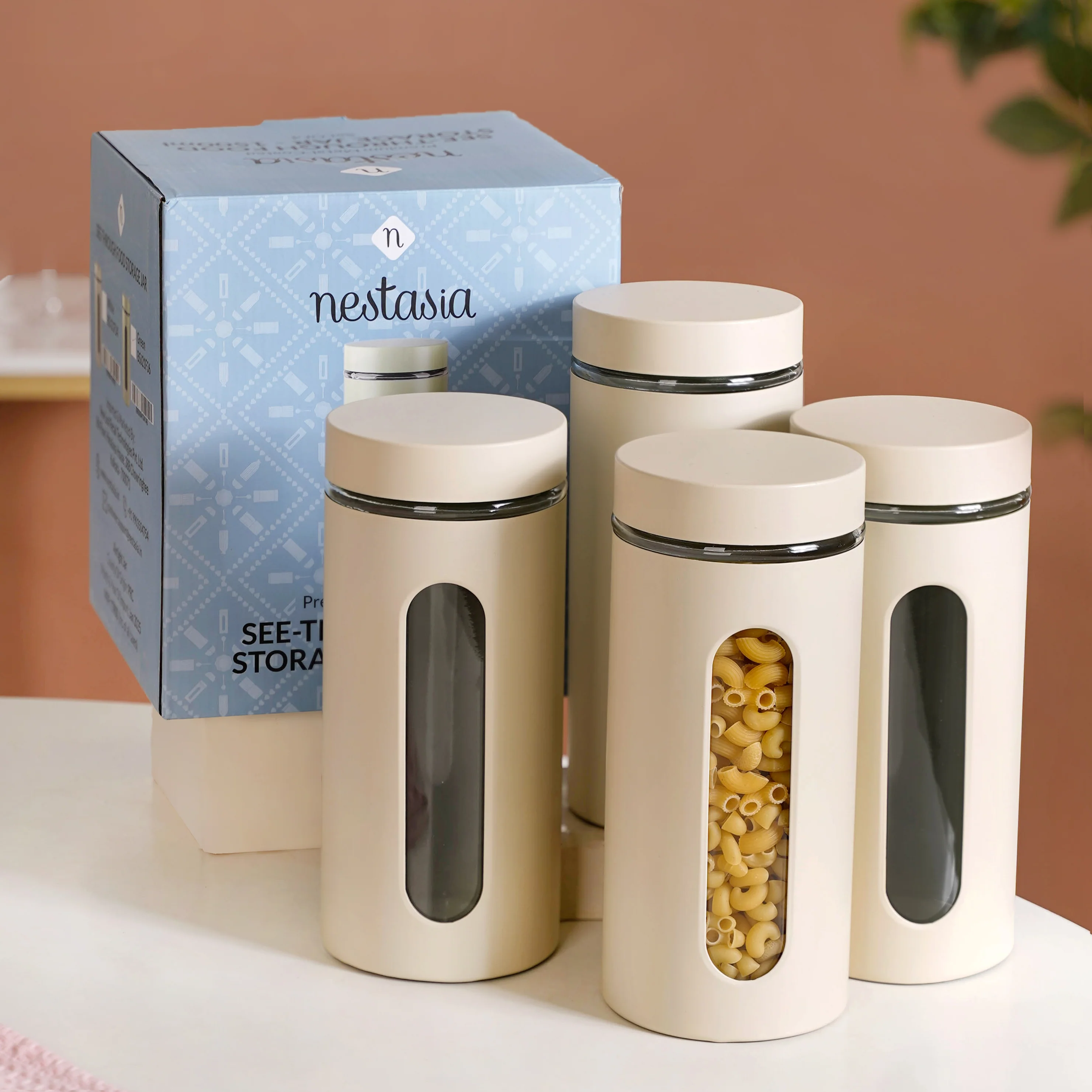 Winnie Modular Glass Canister With Metal Cover Set Of 4 1500ml - Image 9