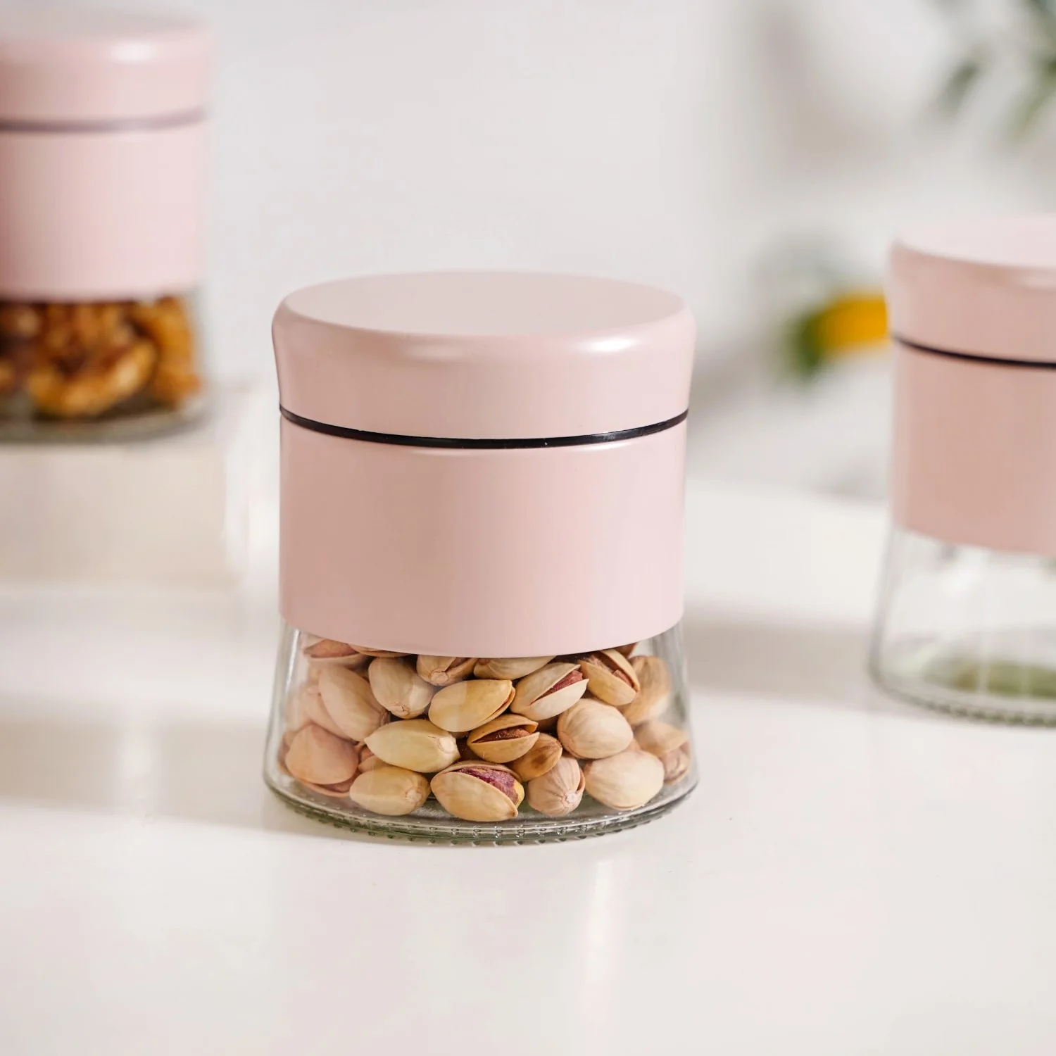 Winnie Set Of 4 Glass Storage Jar With Metal Cover 600ml - Image 9