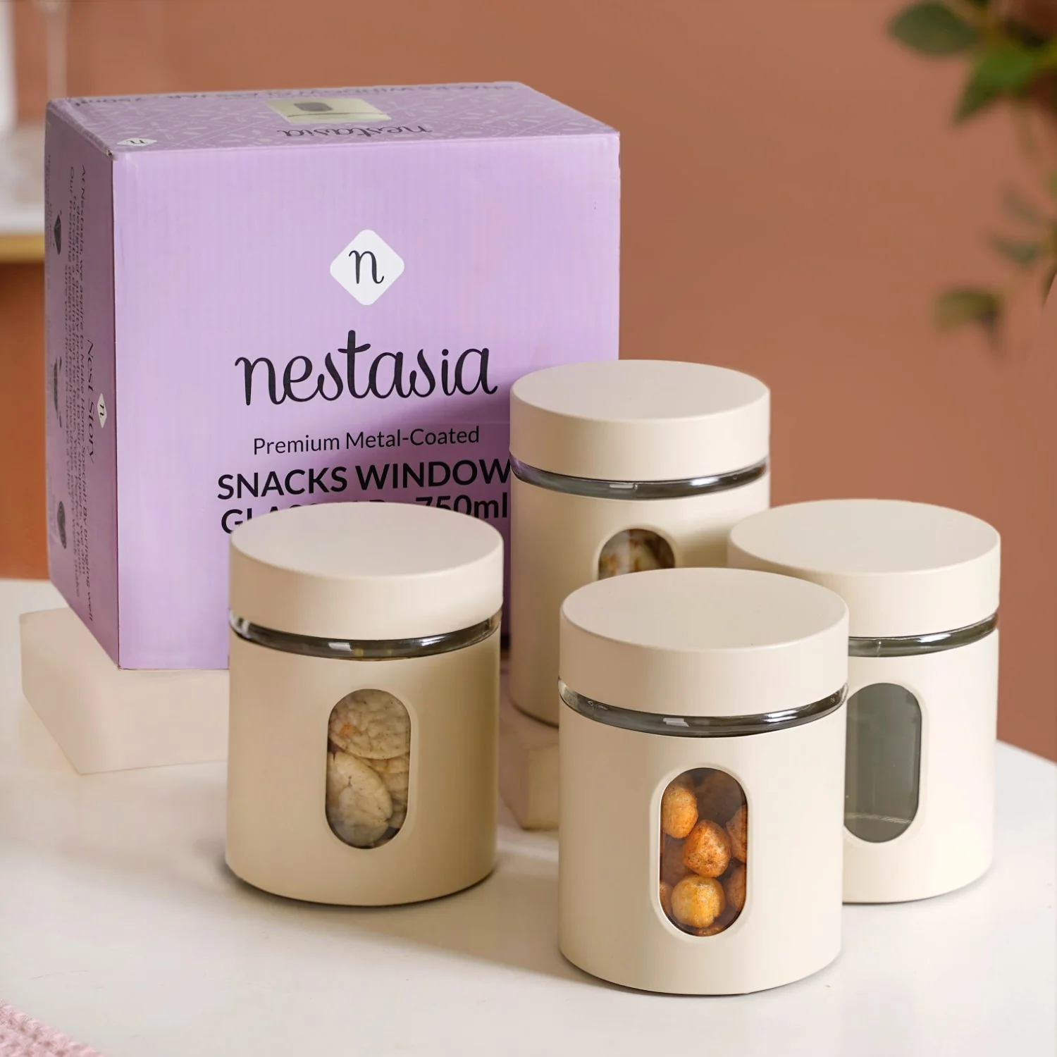 Winnie Smart Seal Metal Glass Kitchen Canisters Set Of 4 750ml - Image 7
