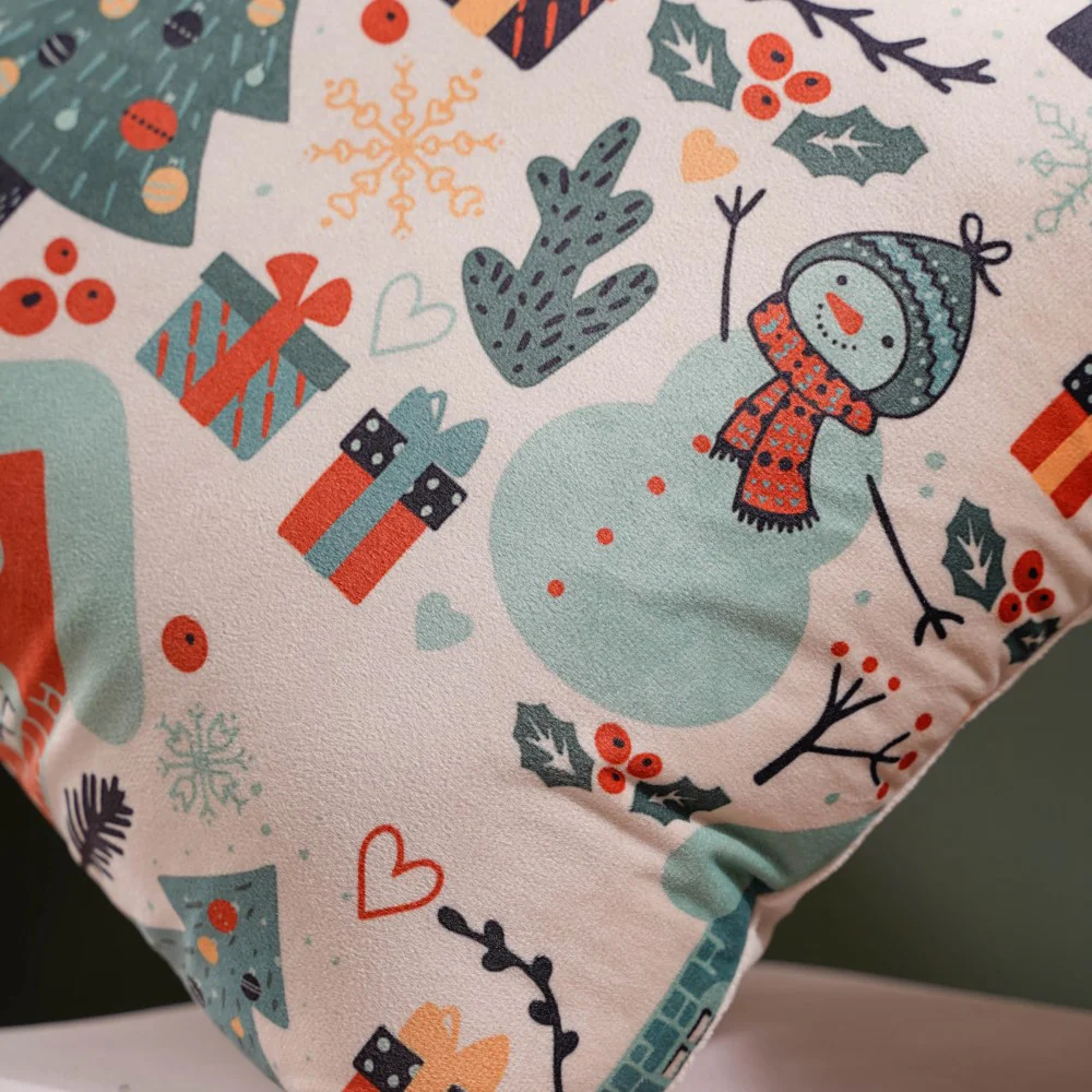 Winter Graphic Velvet Cushion Cover 16 X 16 Inch - Image 6