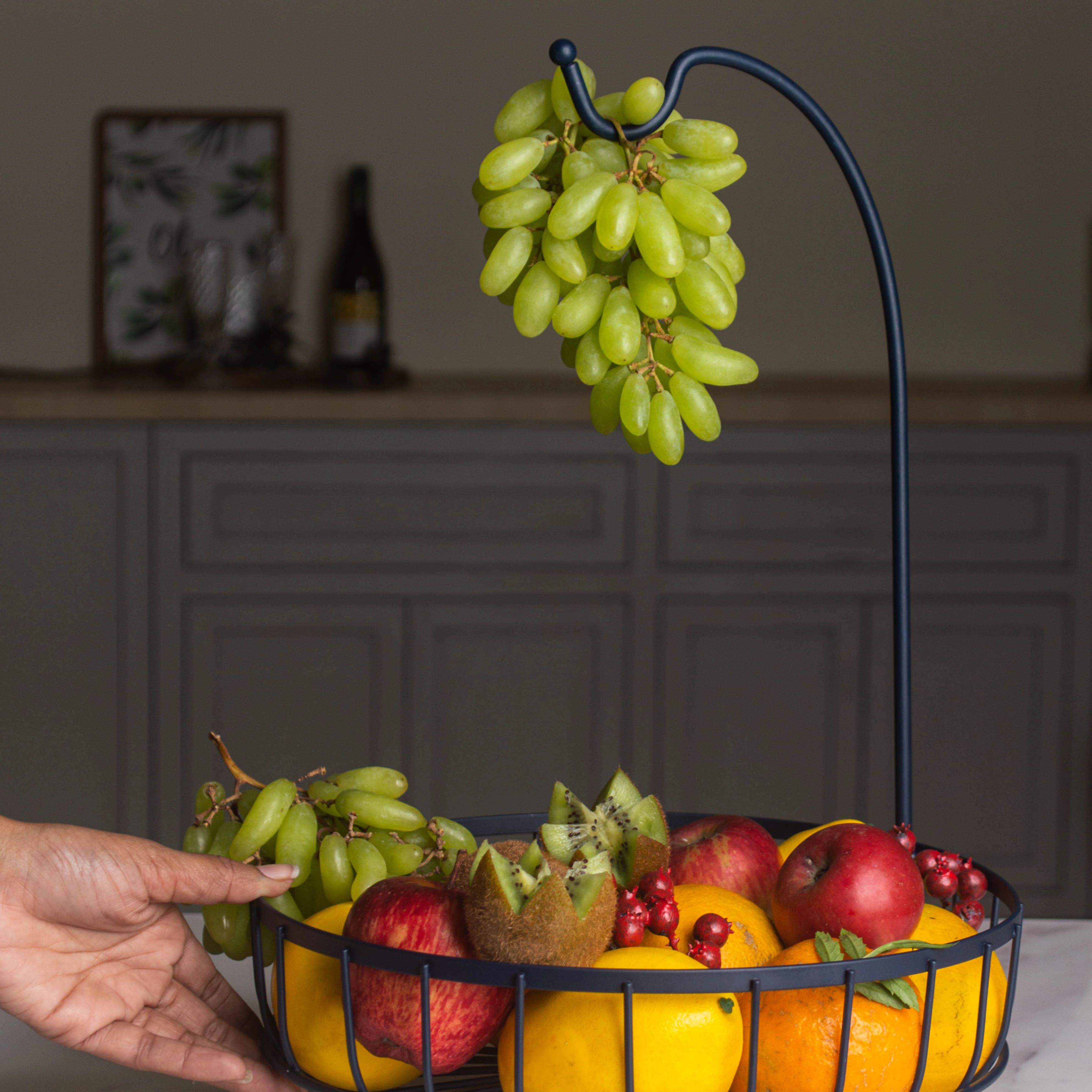 Wire Fruit Holder Basket with Banana Hanger - Image 6