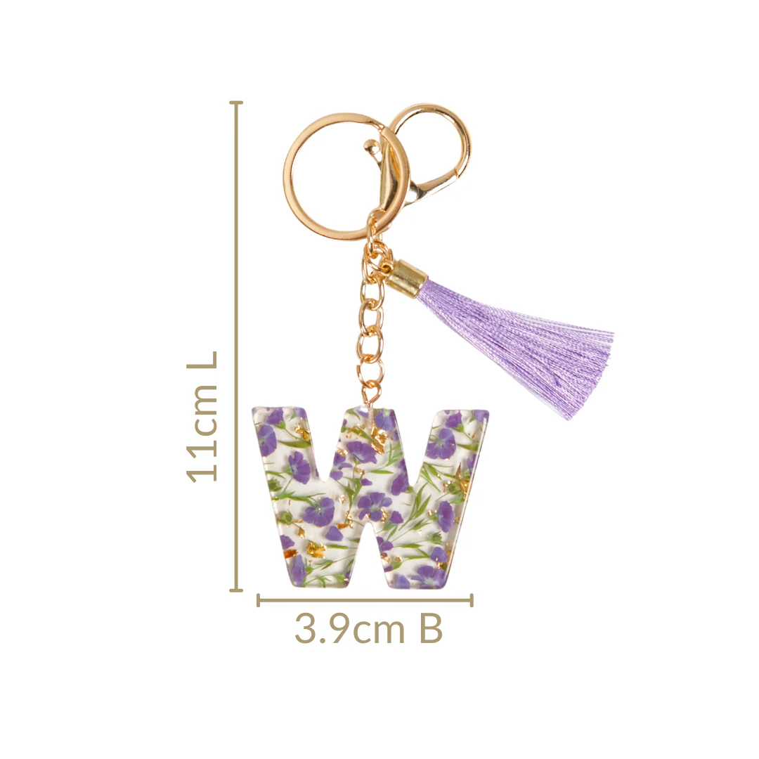 Wonderous Wildflower W Alphabet Keyring - Image 4