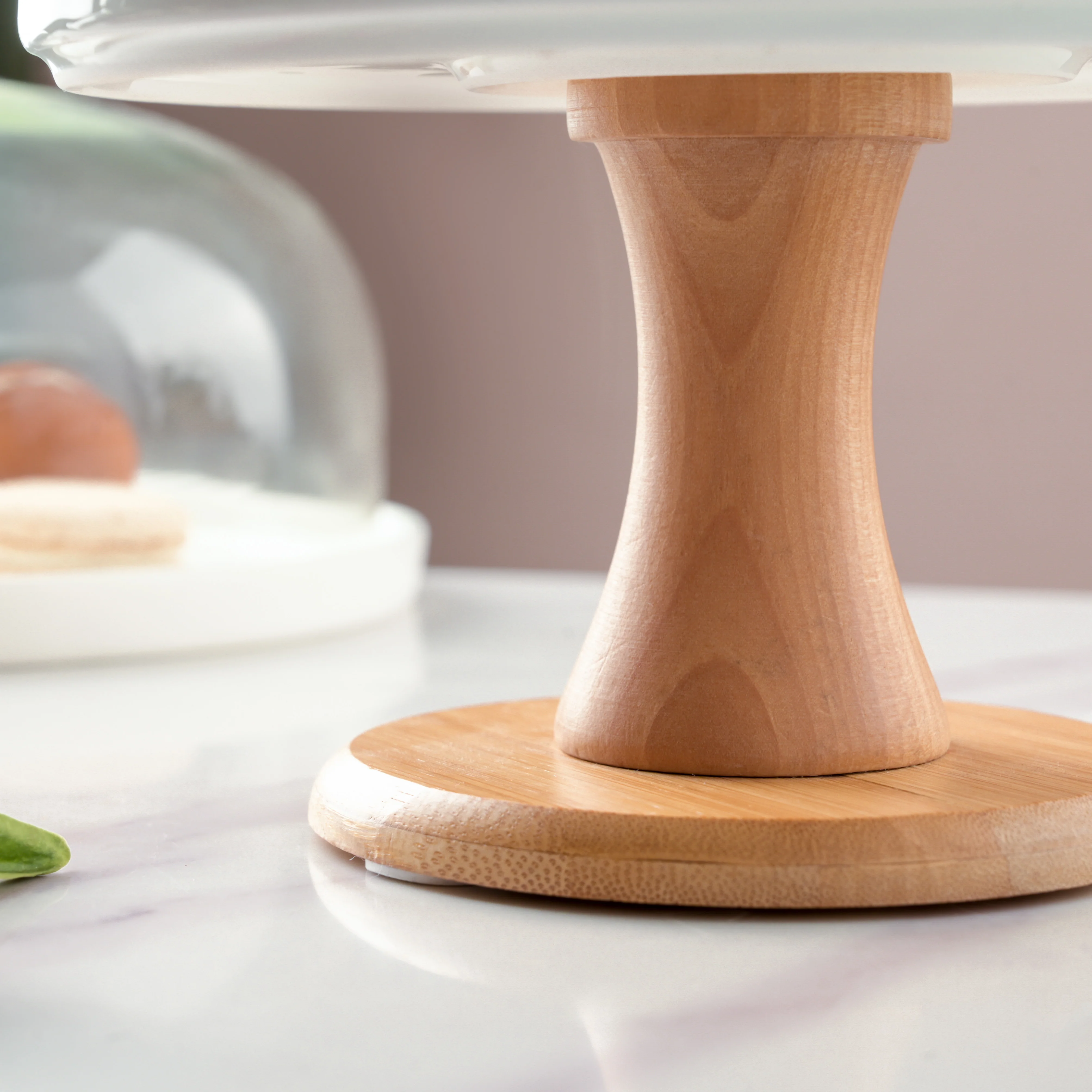Wooden Cake Stand With Dome 8 inch - Image 9