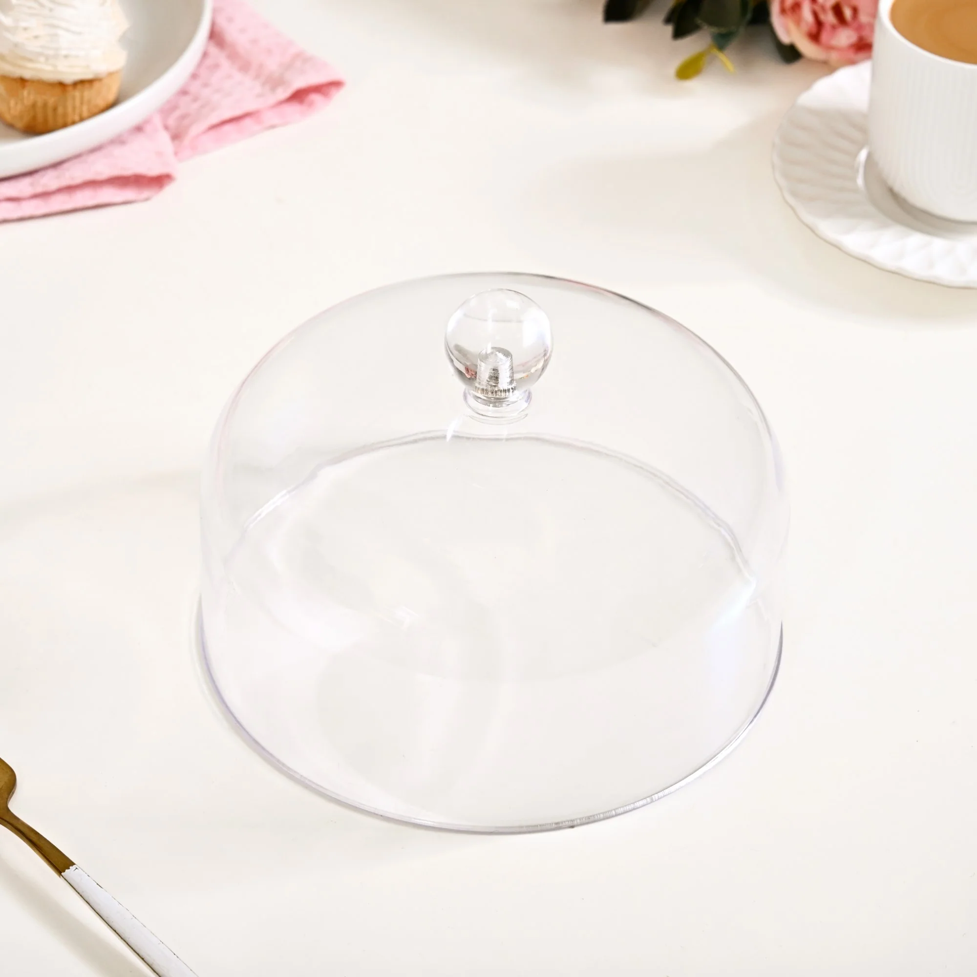 Wooden Cake Stand With Transparent Cloche 17cm - Image 6