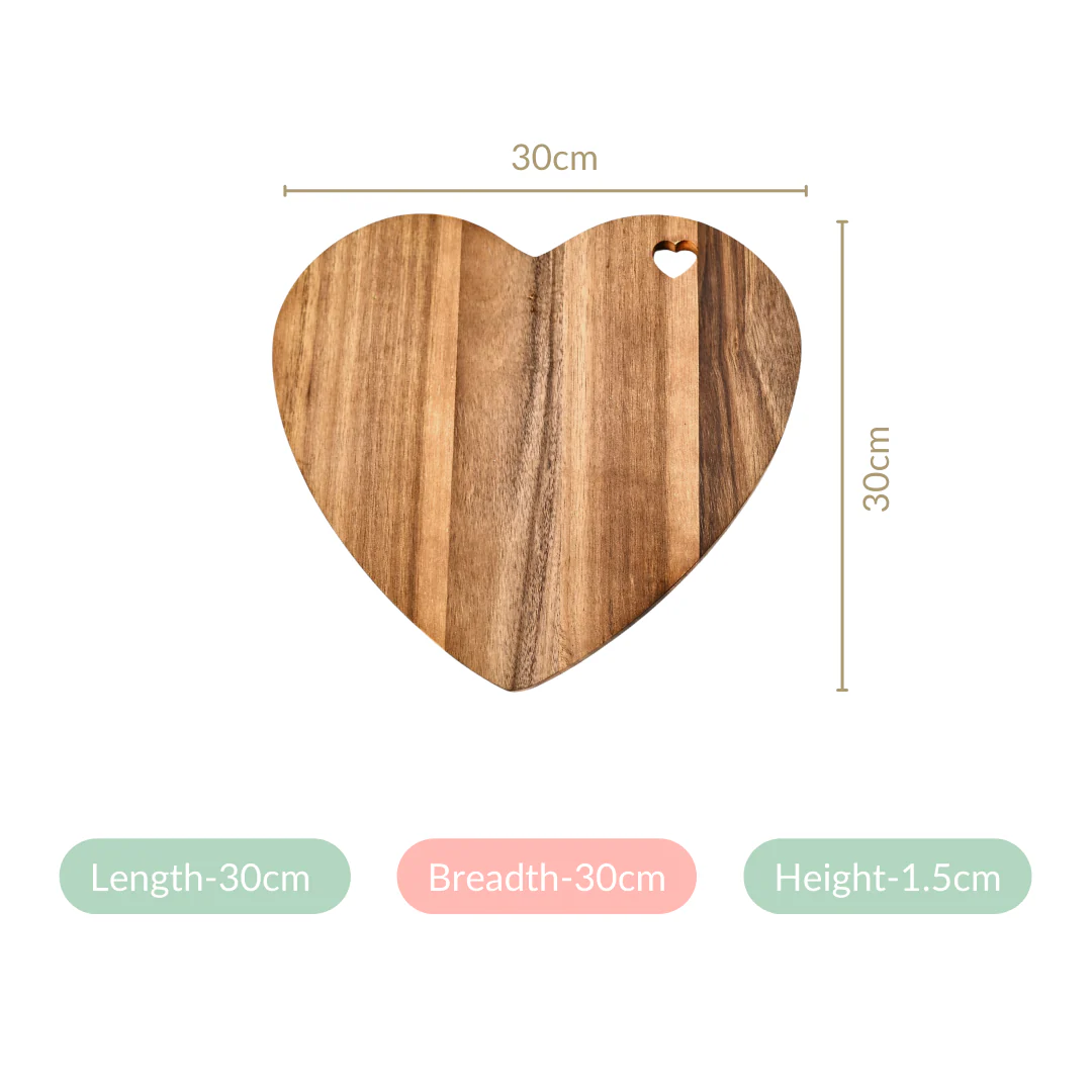 Wooden Heart Acacia Serving Platter - Image 4