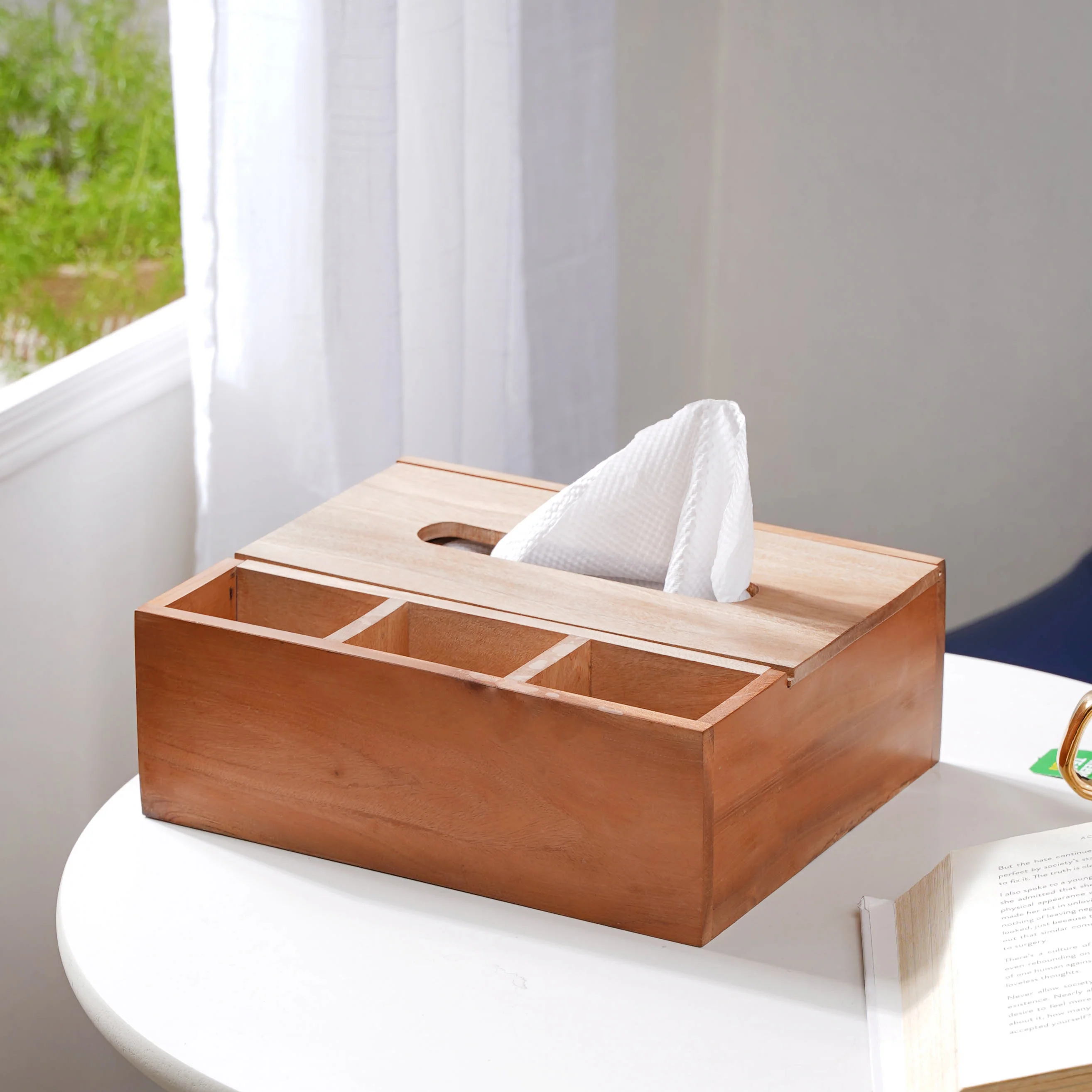 Wooden Tissue Box And Organiser - Image 3