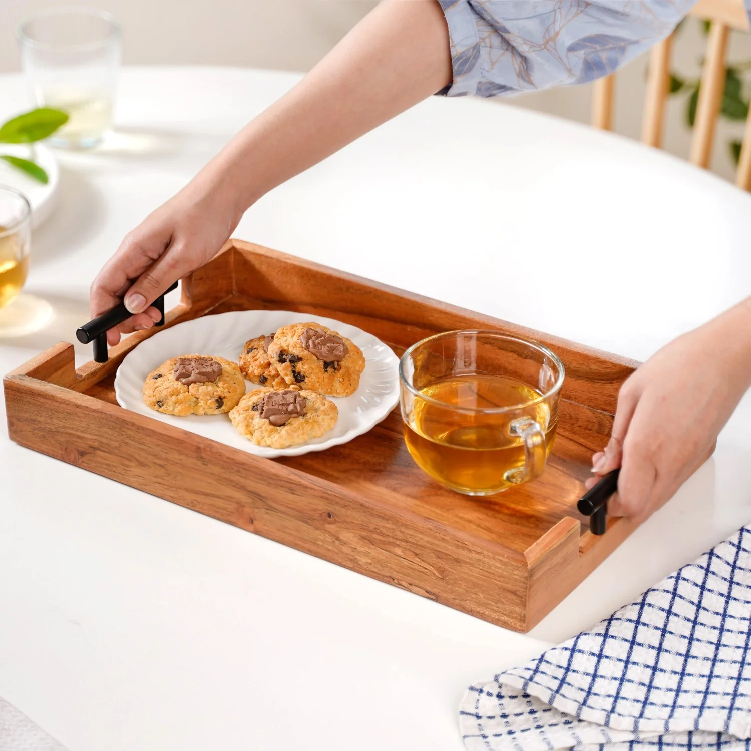 Wooden Tray With Handles - Image 2