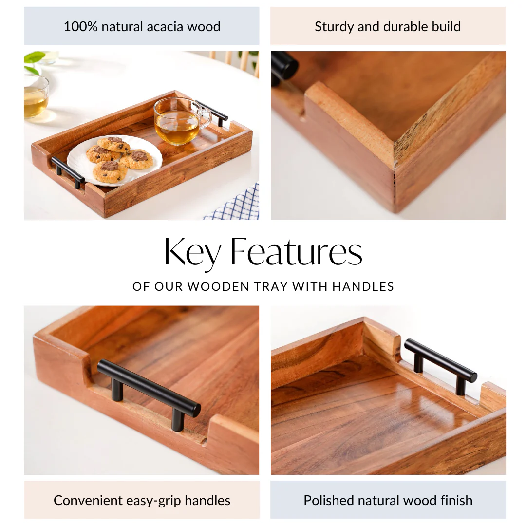 Wooden Tray With Handles - Image 5