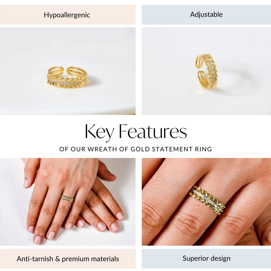 Wreath Of Gold Statement Ring - Image 4