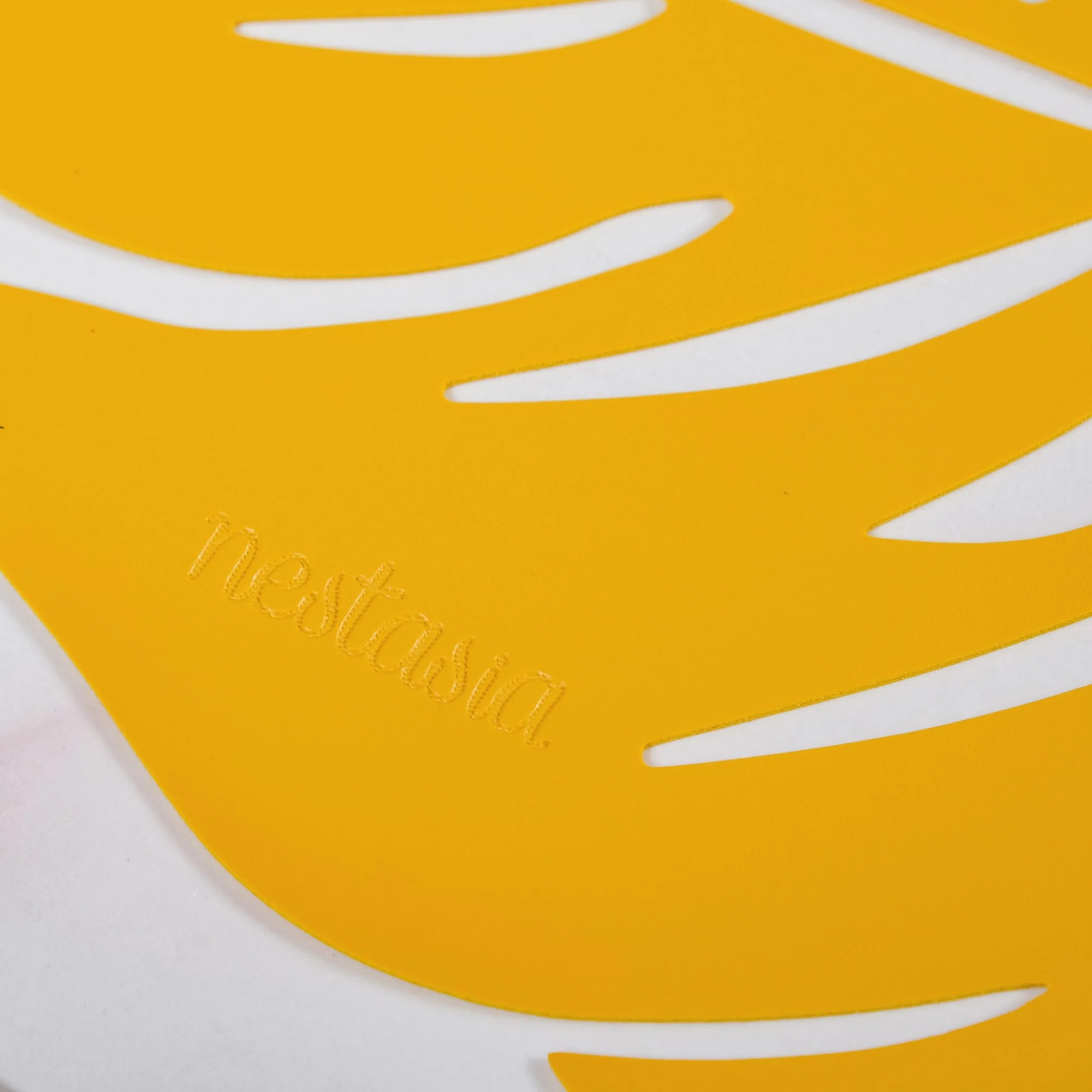 Yellow Laser Cut Monstera Leaf Table Mat Set Of 6 - Image 6