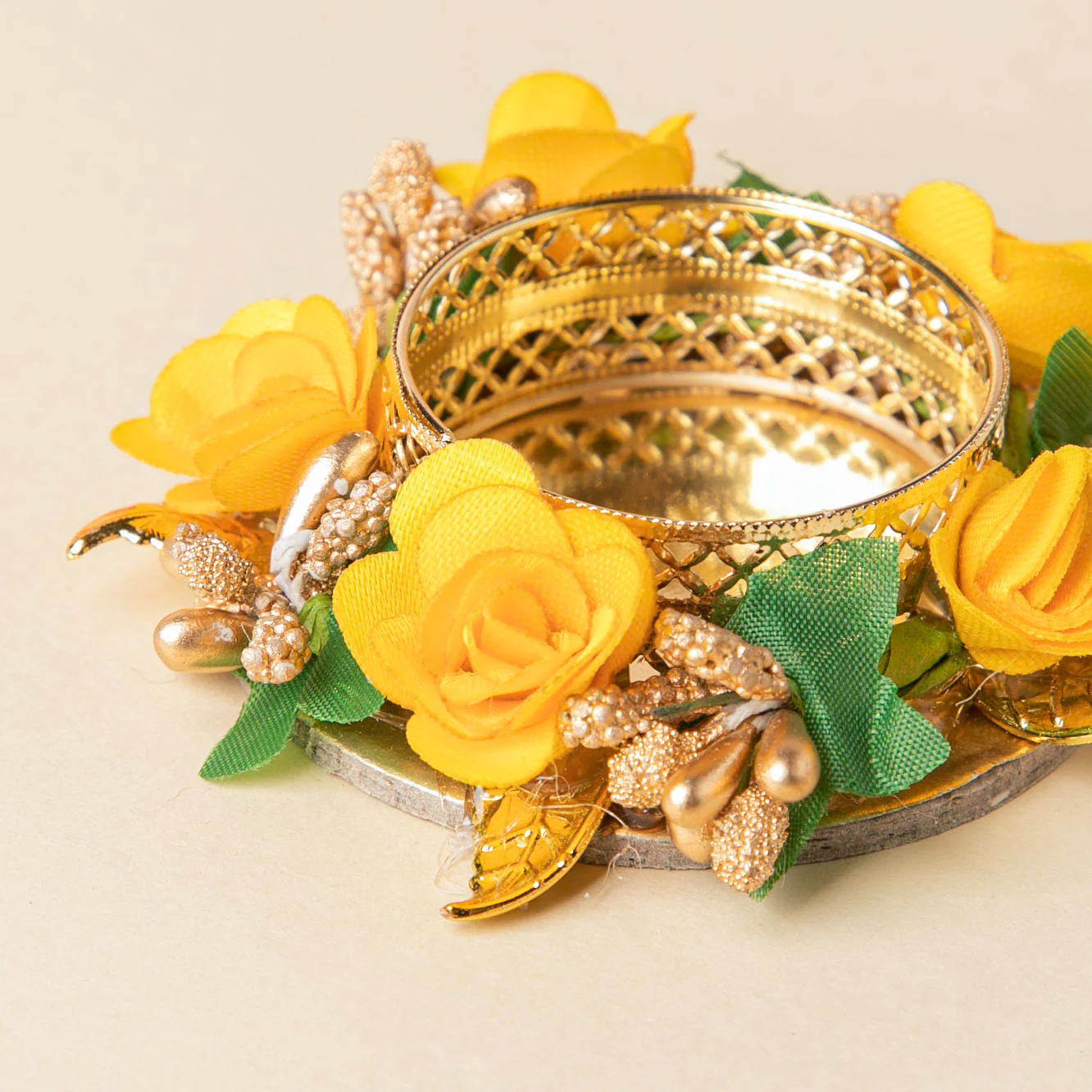 Yellow Rose Tea Light Holder Set Of 6 - Image 5