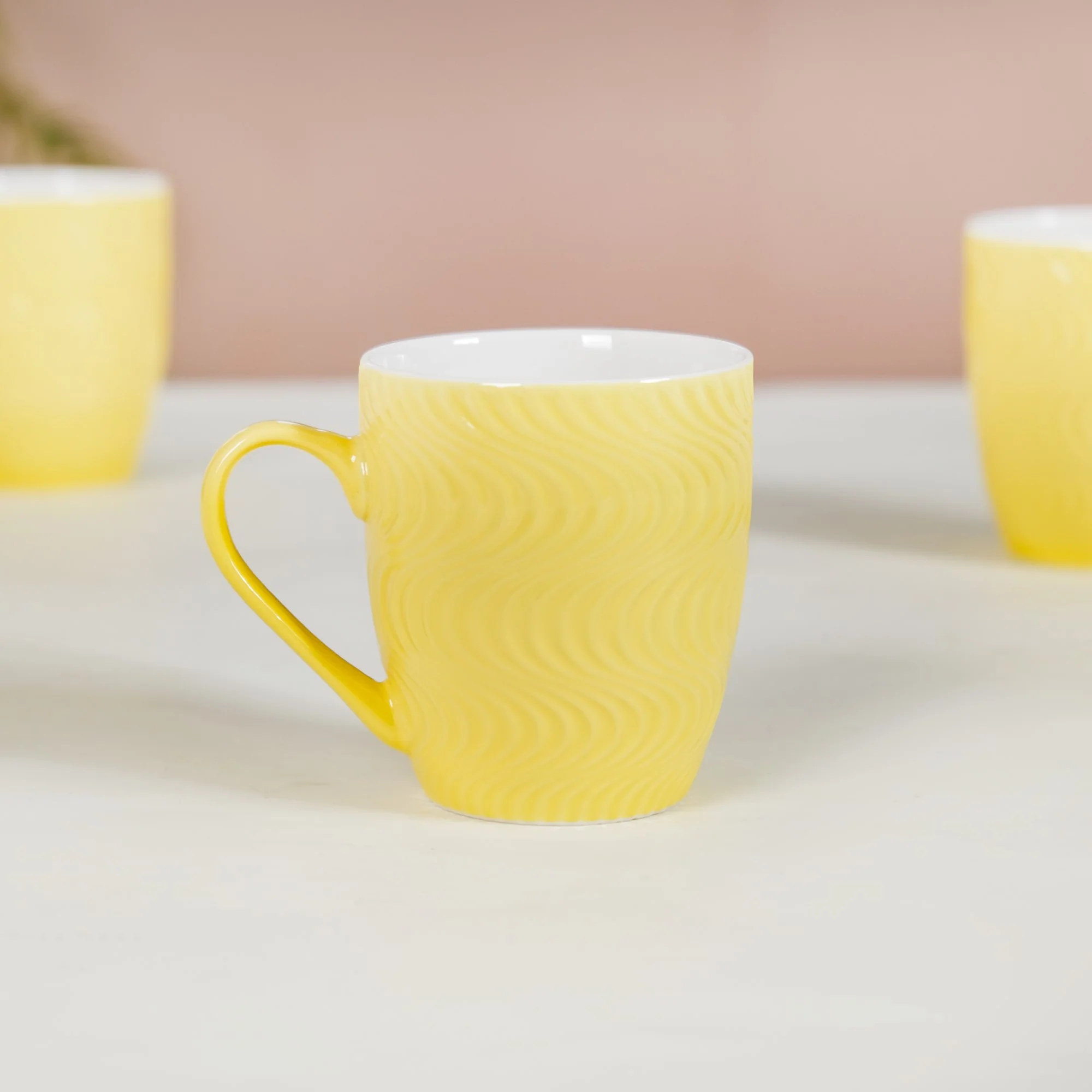 Yellow Swirl Cup for Tea Set of 6 230ml - Image 3