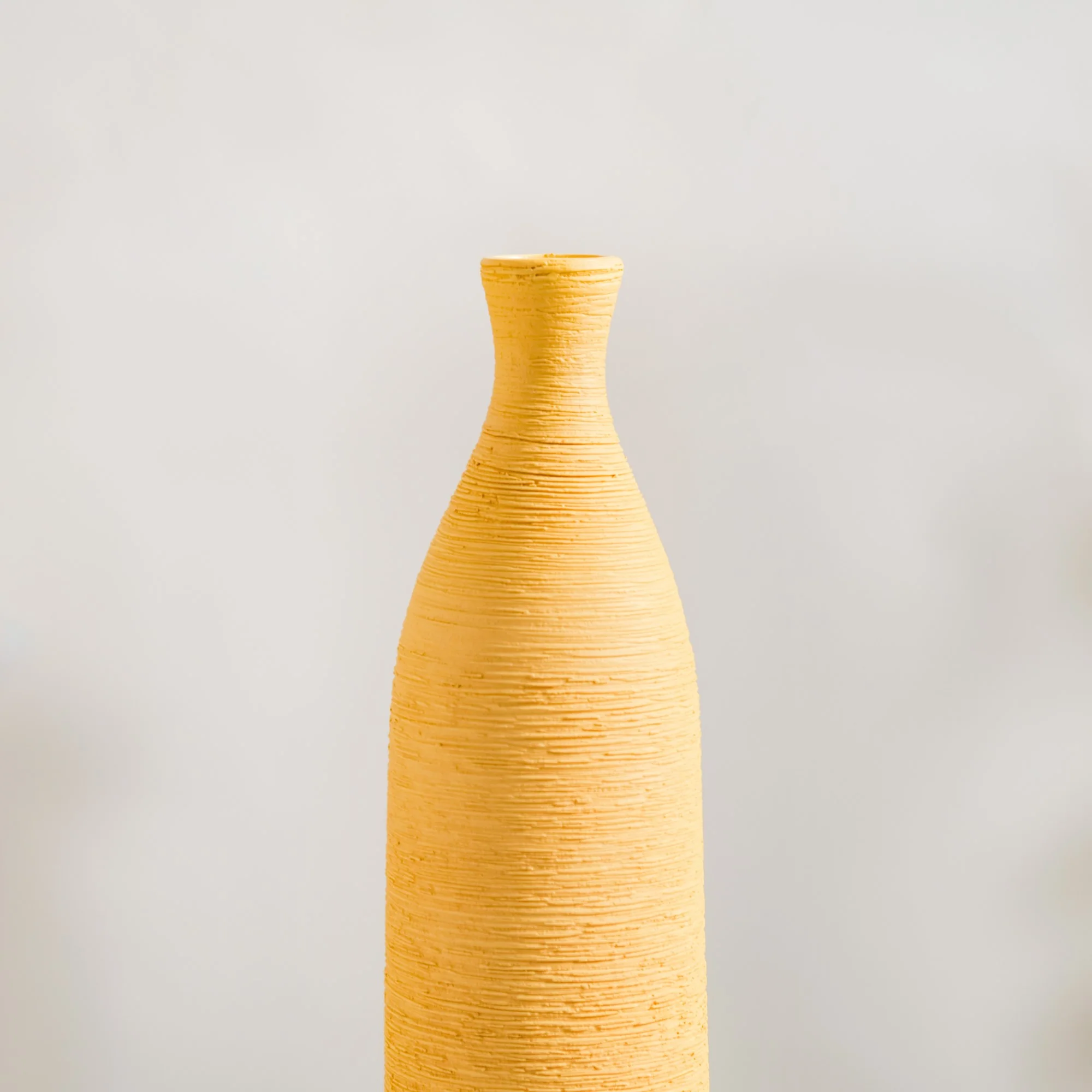 Yellow Textured Ceramic Vase - Image 9