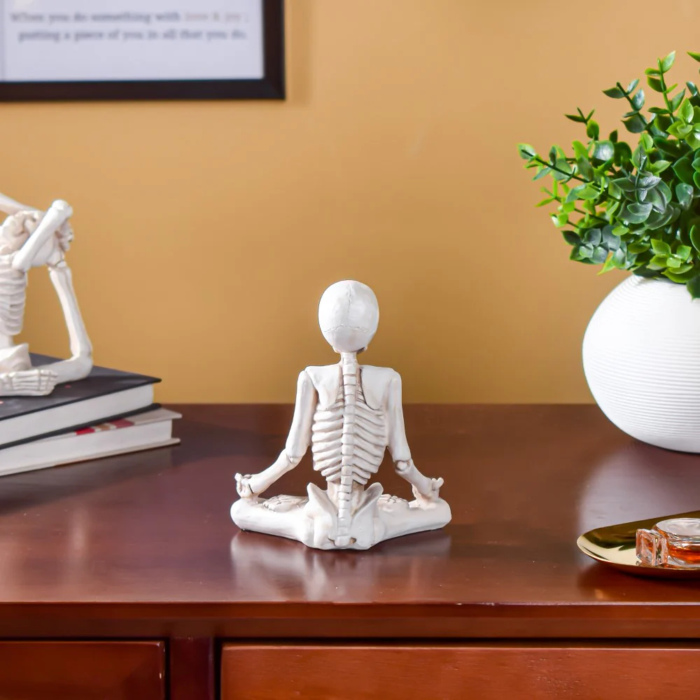 Yoga Skeleton Showpiece White Set Of 3 - Image 13