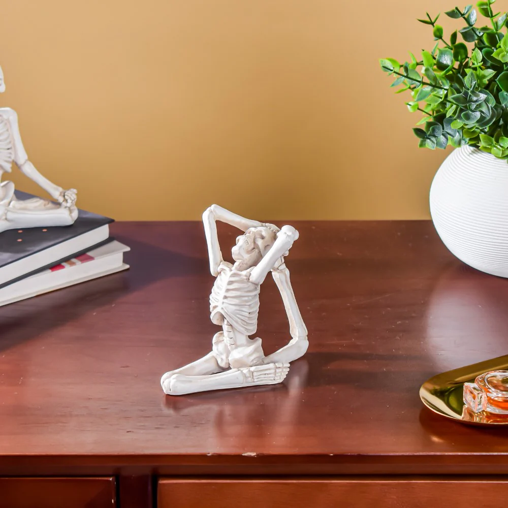 Yoga Skeleton Showpiece White Set Of 3 - Image 7