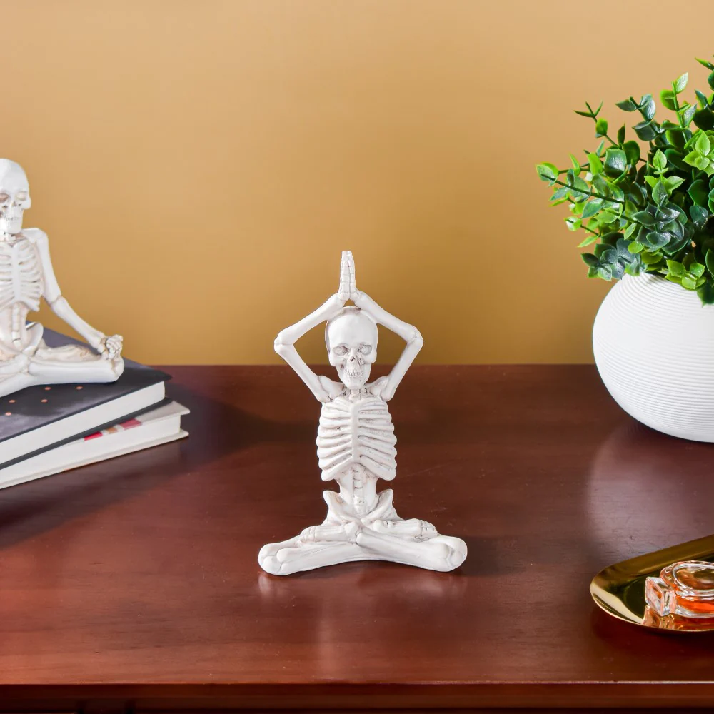 Yoga Skeleton Showpiece White Set Of 3 - Image 8