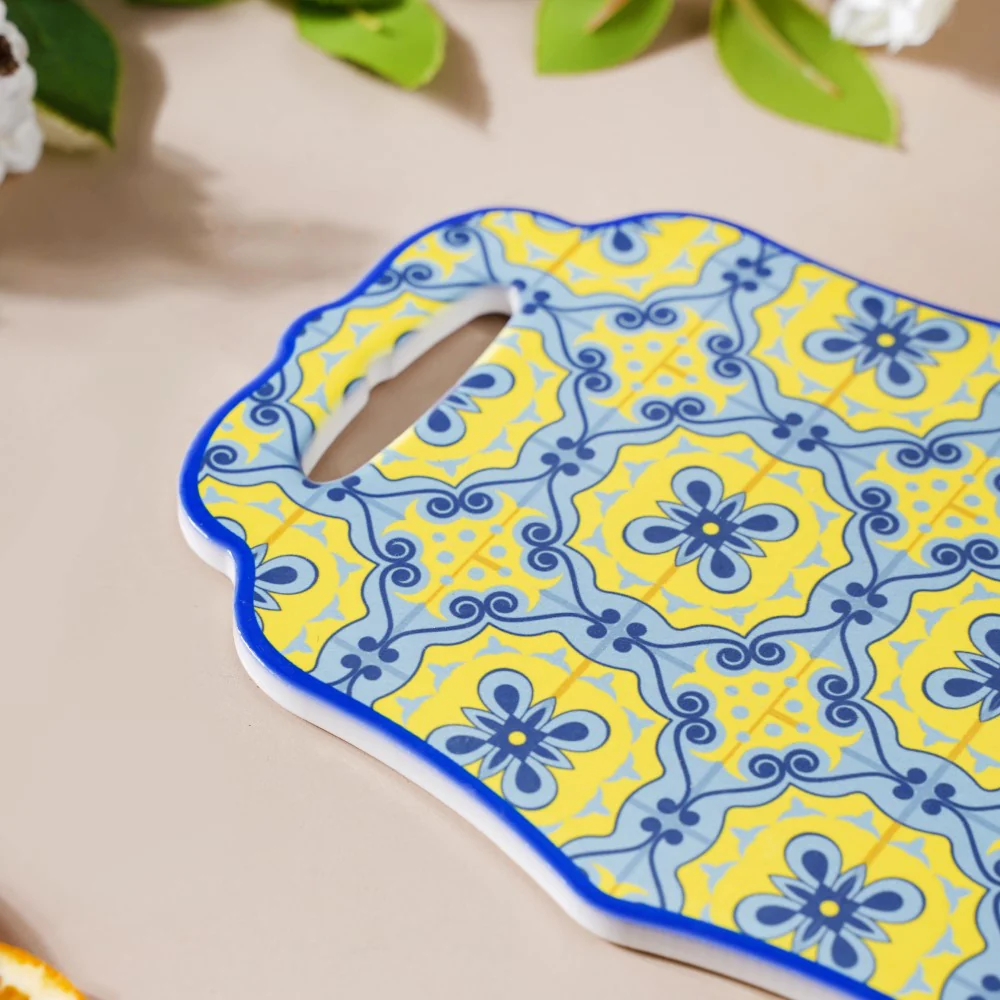 Fiesta Spanish Ceramic Platter Yellow Blue 8 Inch - Image 3