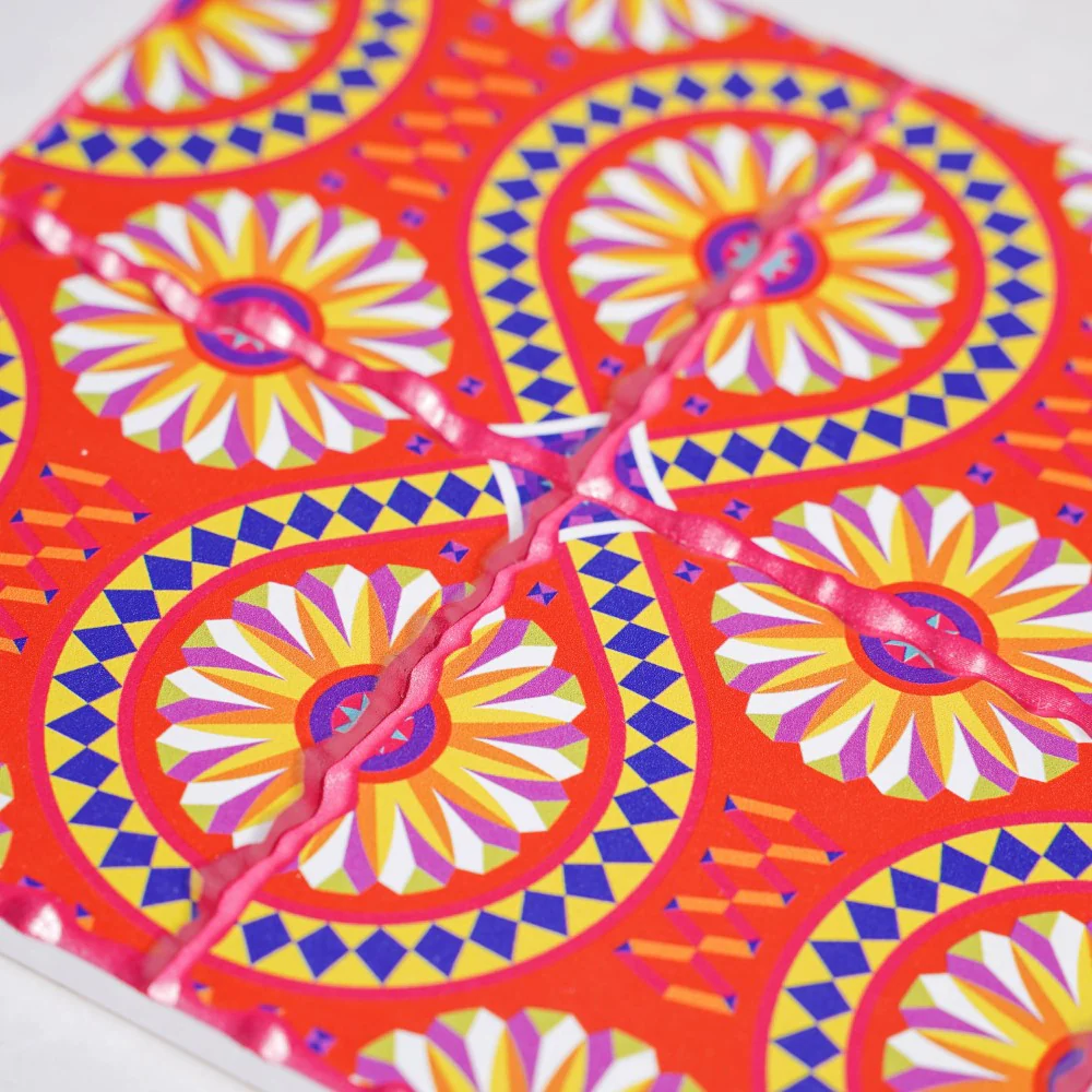 Zellij Art Square Ceramic Tiled Trivet Orange - Image 7