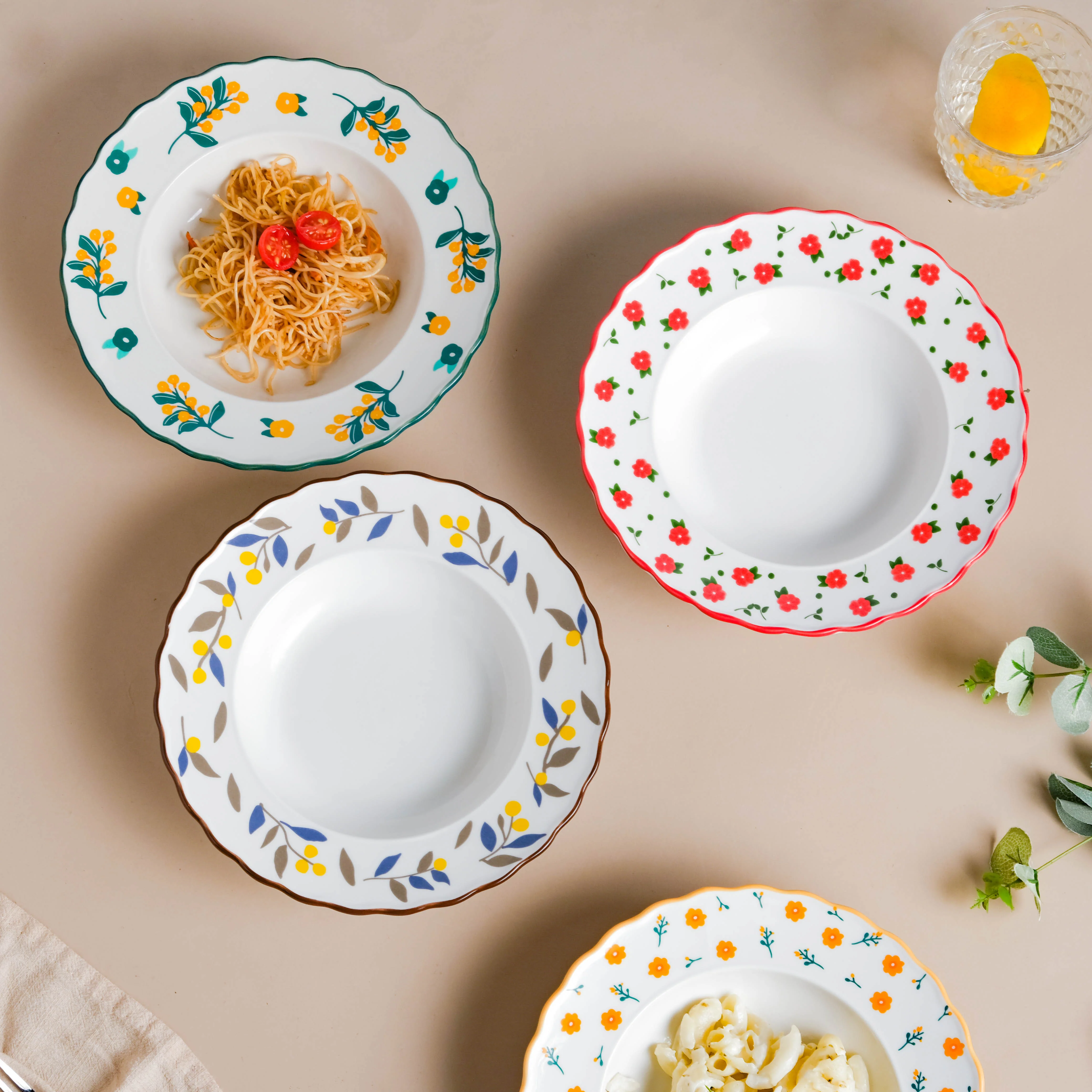 Ziba Floret Pasta Plate Red - Image 10