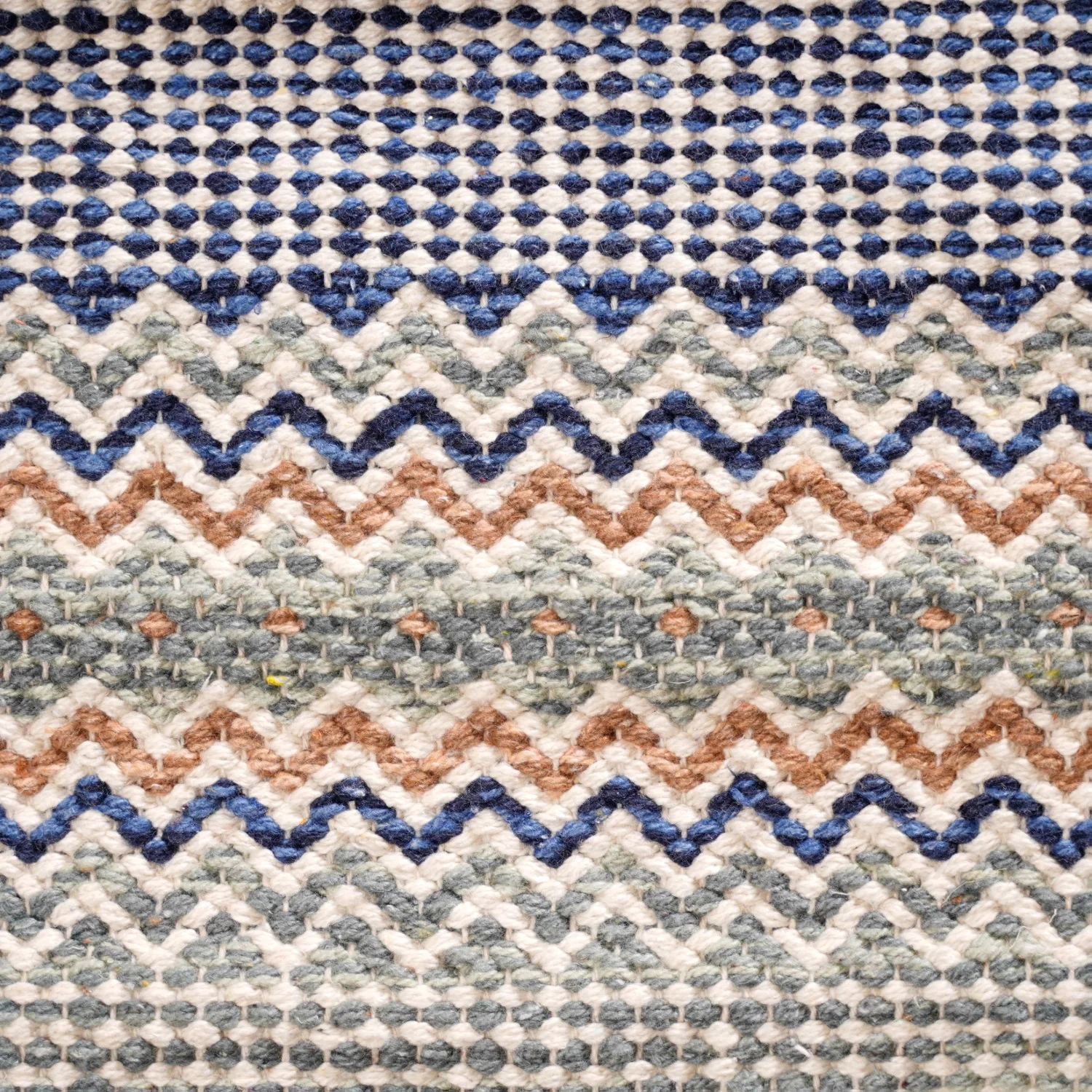 Zigzag Handcrafted Plain Weave Area Rug 69x36 Inch - Image 7