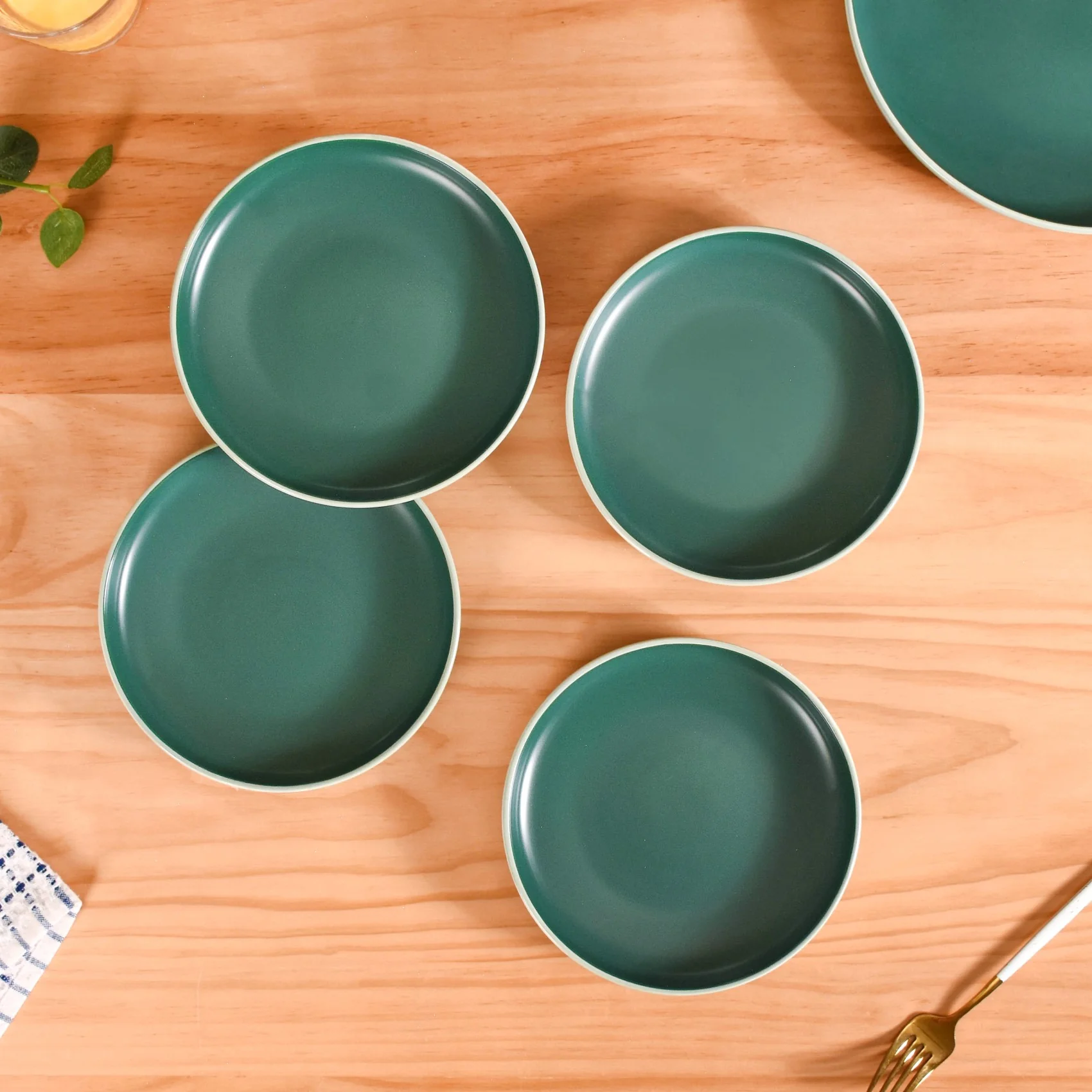 Zoella Ceramic Side Plates Set Of 4 Green 7 Inch - Image 9