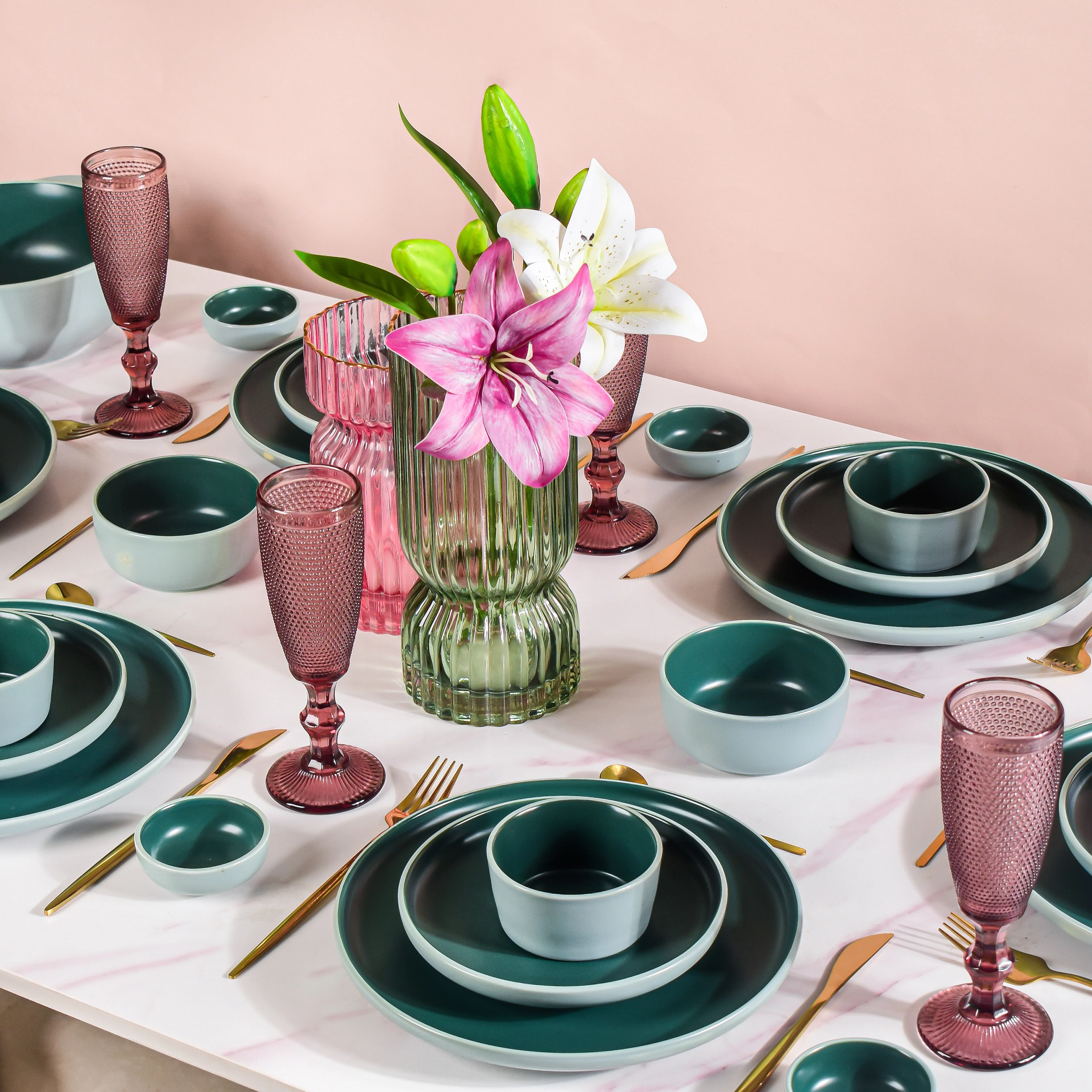 Zoella Green 33 Piece Dinner Set For 6 - Image 2