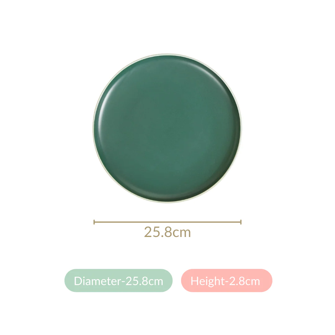 Zoella Green Ceramic Dinner Plates Set Of 4 10 Inch - Image 5